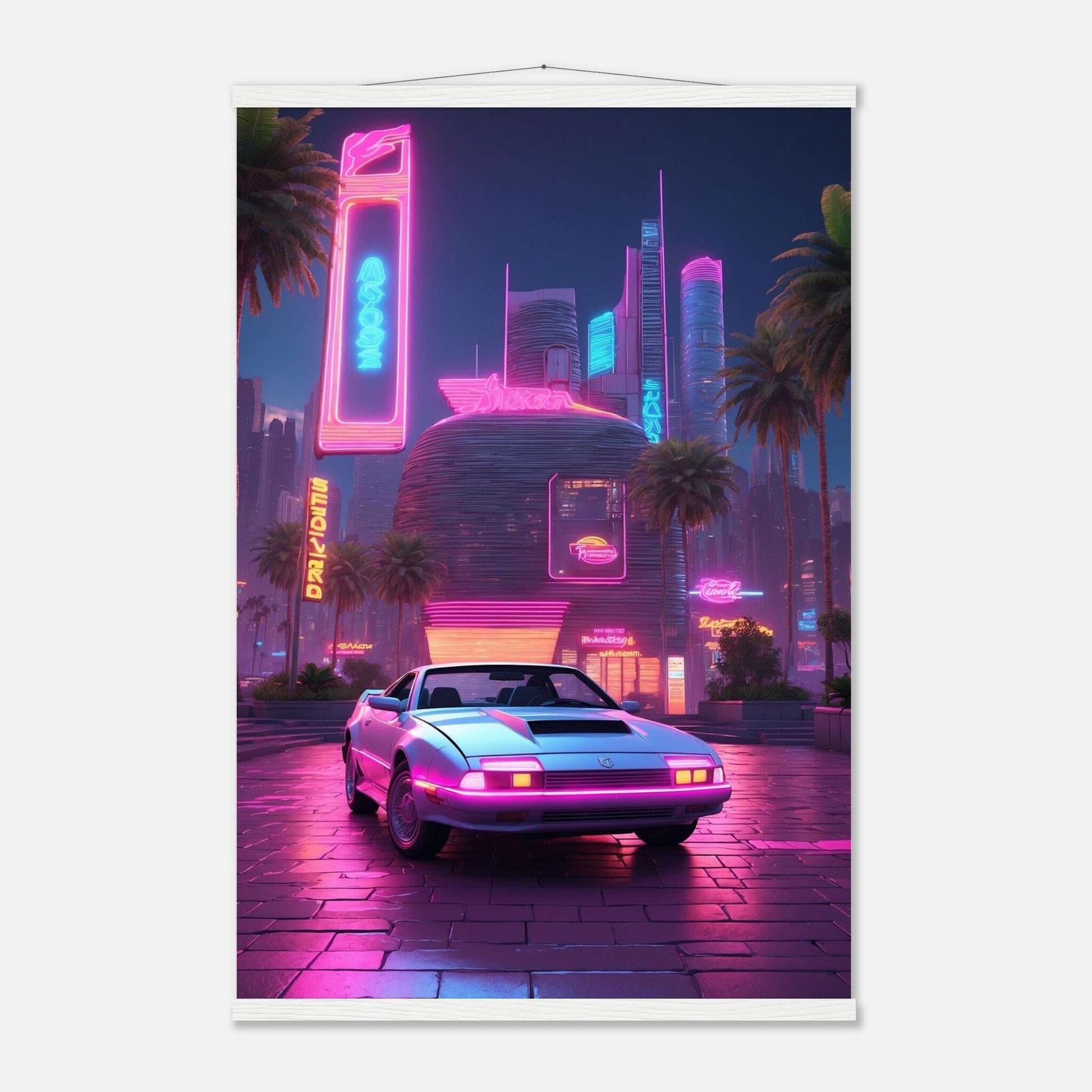 Premium Matte Paper Poster with Hanger - Minimalistische Kunstpräsentation mit Holzhänger Print Material Modern Masterpieces 60x90 cm / 24x36″ White wall hanger 
