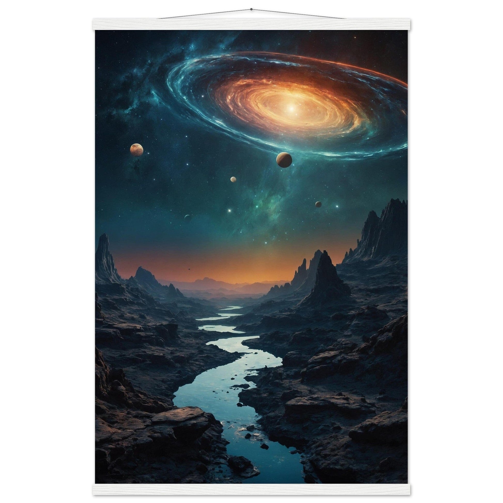 Premium Matte Paper Poster with Hanger - Minimalistische Kunstpräsentation mit Holzhänger Print Material Modern Masterpieces 60x90 cm / 24x36″ White wall hanger 