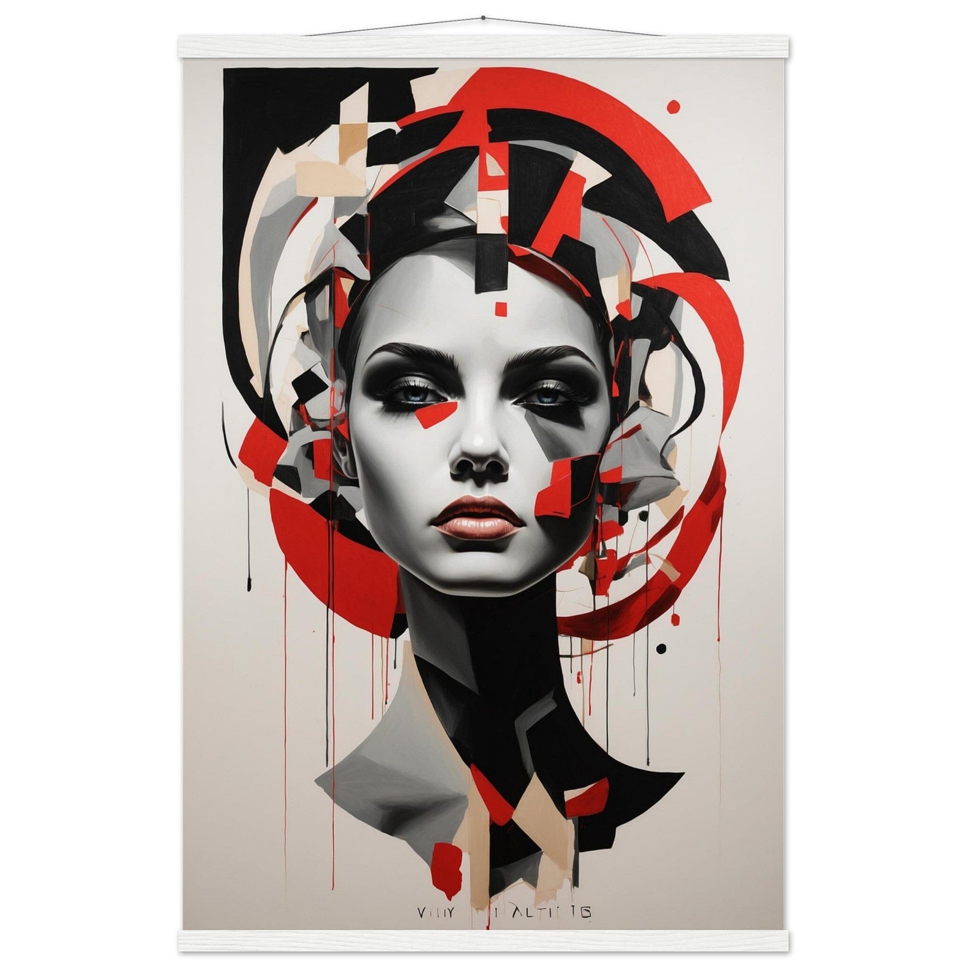 Premium Matte Paper Poster with Hanger - Minimalistische Kunstpräsentation mit Holzhänger Print Material Modern Masterpieces 60x90 cm / 24x36″ White wall hanger 