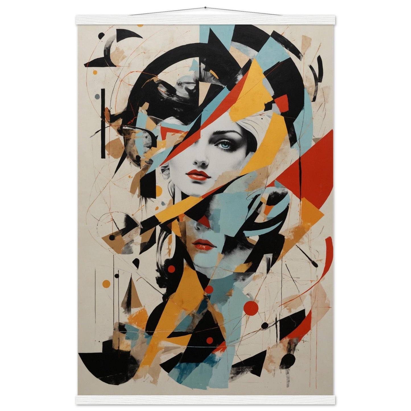 Premium Matte Paper Poster with Hanger - Minimalistische Kunstpräsentation mit Holzhänger Print Material Modern Masterpieces 60x90 cm / 24x36″ White wall hanger 