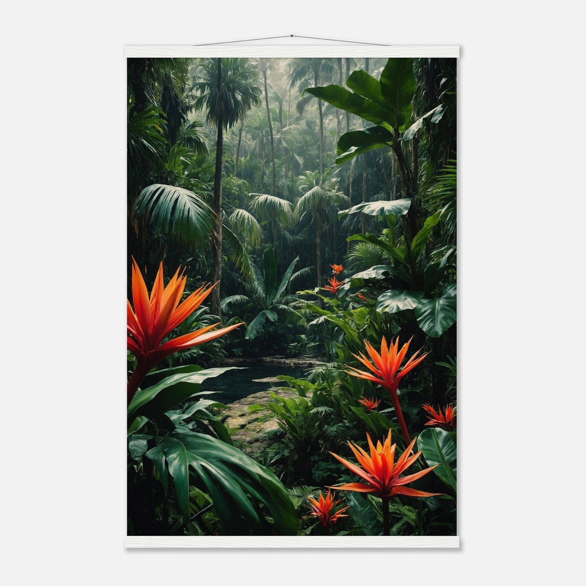 Premium Matte Paper Poster with Hanger - Minimalistische Kunstpräsentation mit Holzhänger Print Material Modern Masterpieces 60x90 cm / 24x36″ White wall hanger 