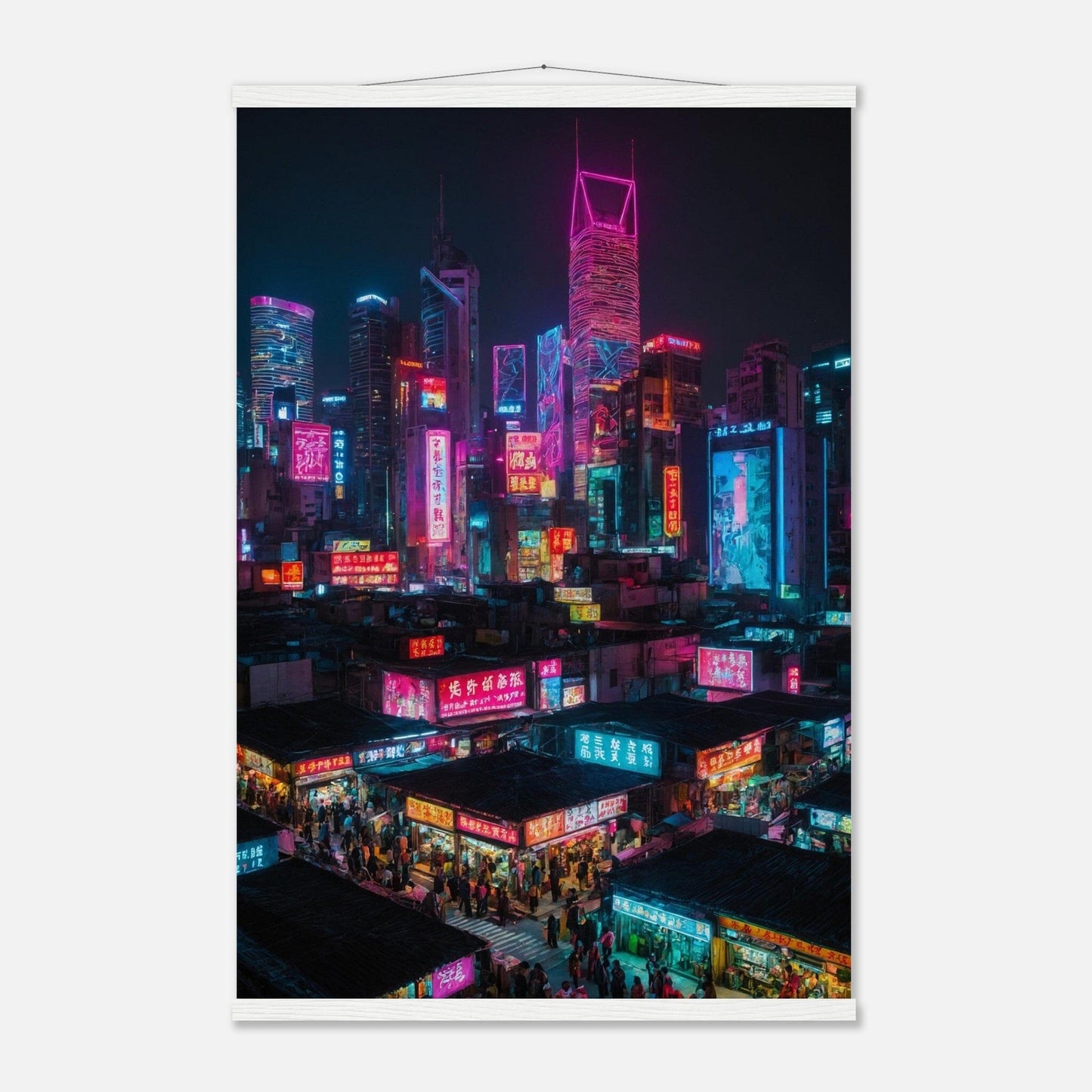Premium Matte Paper Poster with Hanger - Minimalistische Kunstpräsentation mit Holzhänger Print Material Modern Masterpieces 60x90 cm / 24x36″ White wall hanger 