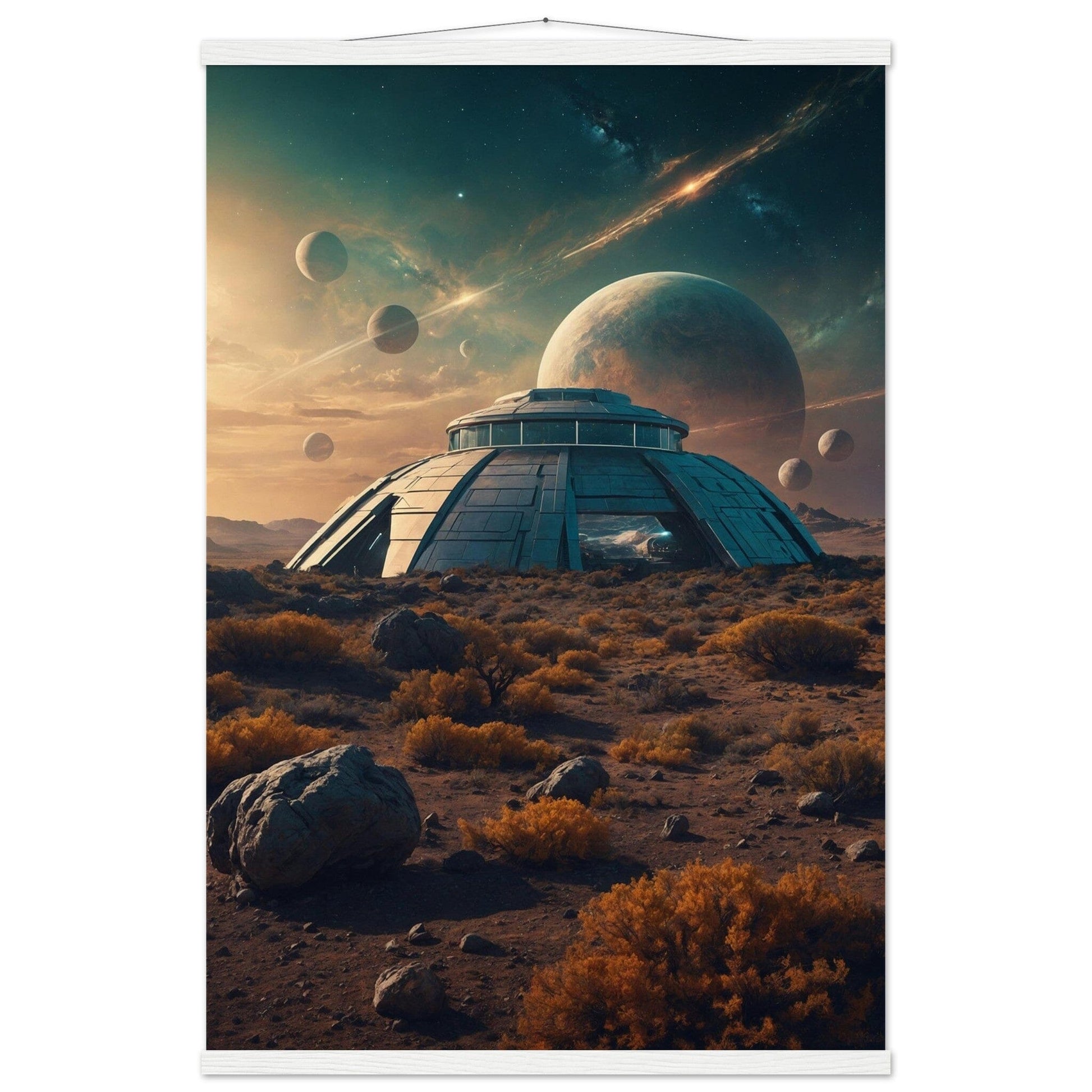 Premium Matte Paper Poster with Hanger - Minimalistische Kunstpräsentation mit Holzhänger Print Material Modern Masterpieces 60x90 cm / 24x36″ White wall hanger 