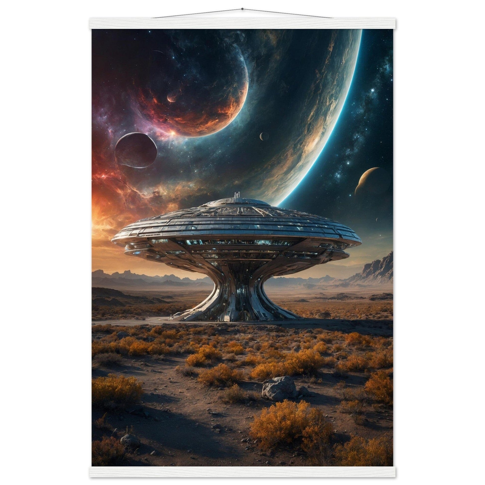 Premium Matte Paper Poster with Hanger - Minimalistische Kunstpräsentation mit Holzhänger Print Material Modern Masterpieces 60x90 cm / 24x36″ White wall hanger 