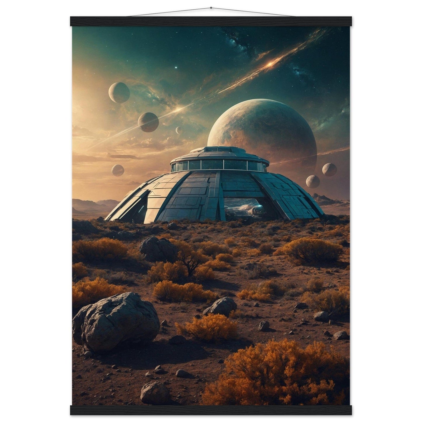 Premium Matte Paper Poster with Hanger - Minimalistische Kunstpräsentation mit Holzhänger Print Material Modern Masterpieces A1 (59.4 x 84.1 cm) Black wall hanger 