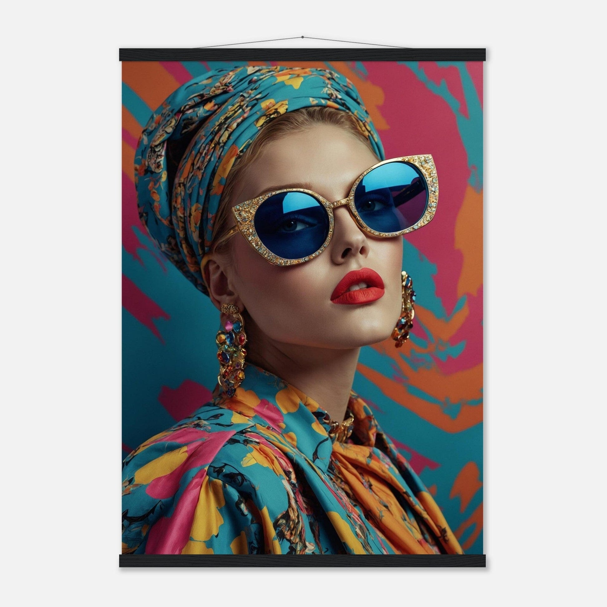 Premium Matte Paper Poster with Hanger - Minimalistische Kunstpräsentation mit Holzhänger Print Material Modern Masterpieces A1 (59.4 x 84.1 cm) Black wall hanger 