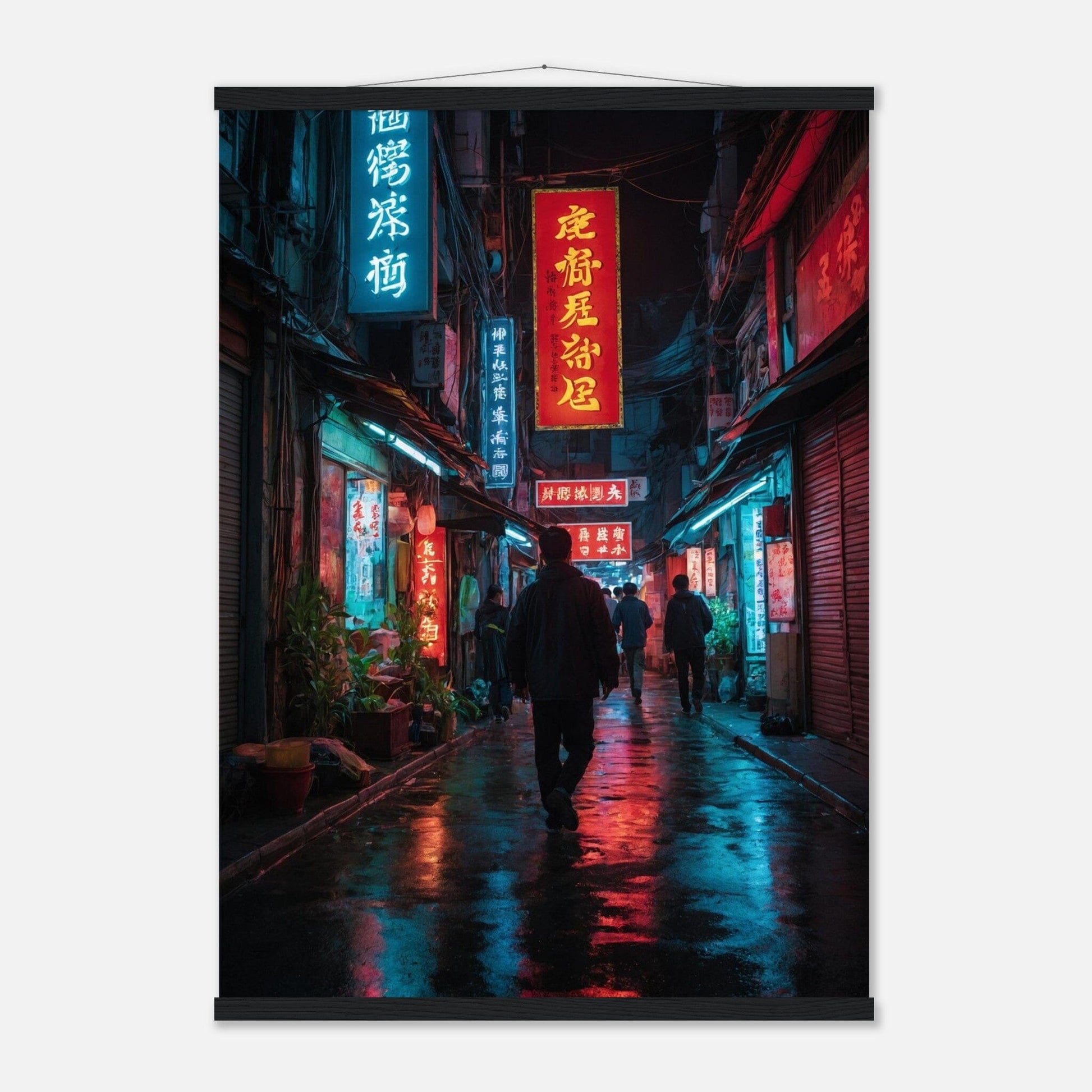 Premium Matte Paper Poster with Hanger - Minimalistische Kunstpräsentation mit Holzhänger Print Material Modern Masterpieces A1 (59.4 x 84.1 cm) Black wall hanger 