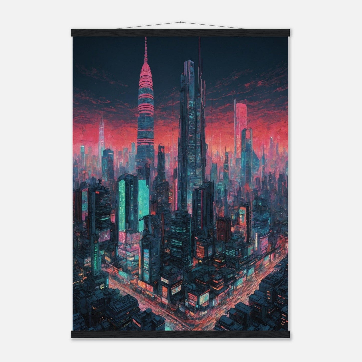 Premium Matte Paper Poster with Hanger - Minimalistische Kunstpräsentation mit Holzhänger Print Material Modern Masterpieces A1 (59.4 x 84.1 cm) Black wall hanger 
