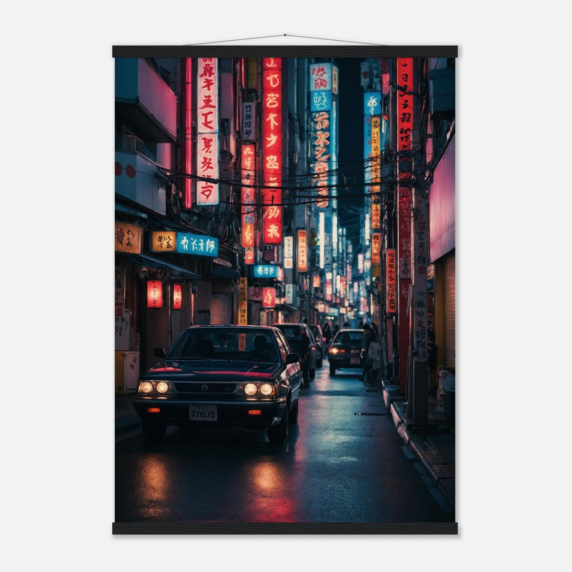 Premium Matte Paper Poster with Hanger - Minimalistische Kunstpräsentation mit Holzhänger Print Material Modern Masterpieces A1 (59.4 x 84.1 cm) Black wall hanger 