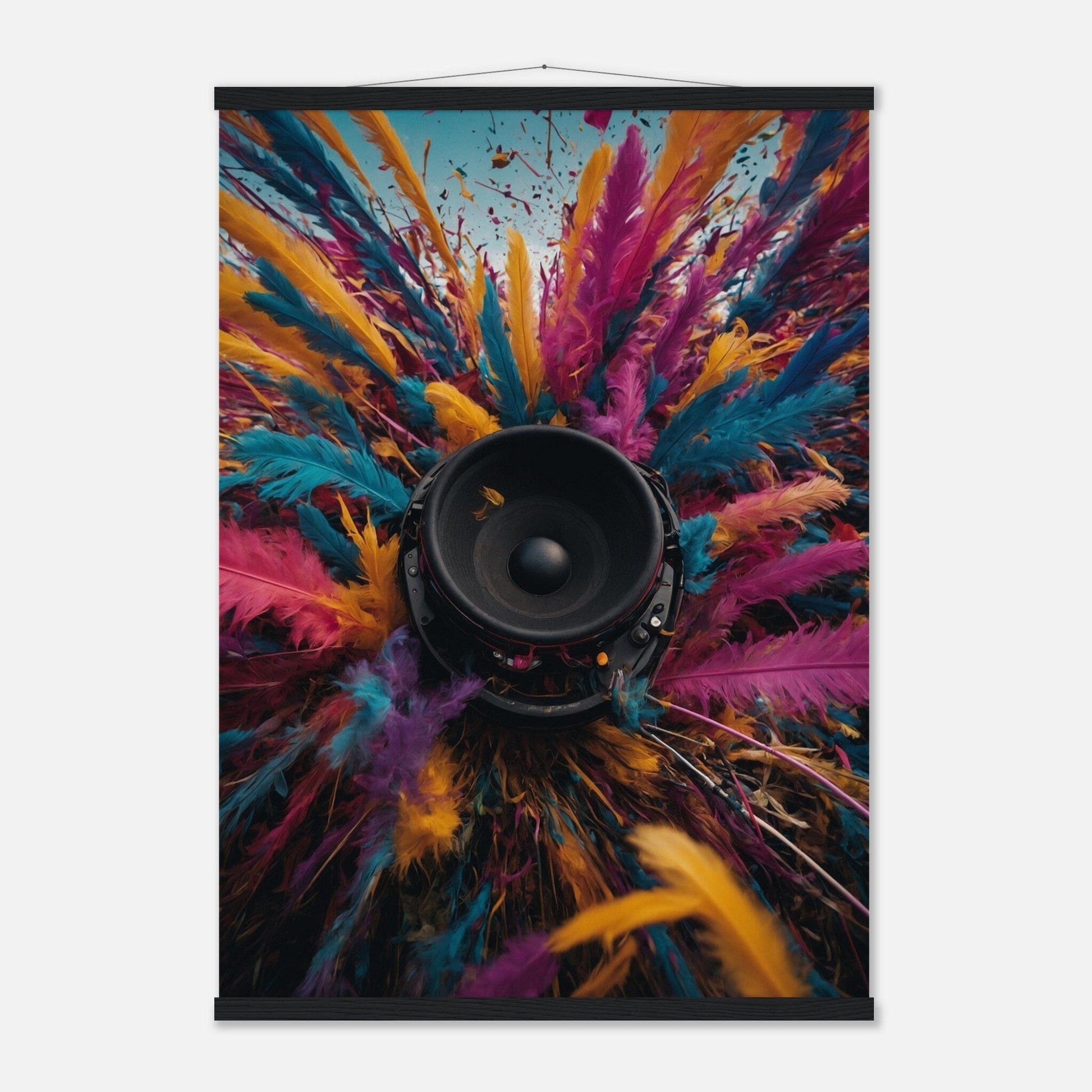 Premium Matte Paper Poster with Hanger - Minimalistische Kunstpräsentation mit Holzhänger Print Material Modern Masterpieces A1 (59.4 x 84.1 cm) Black wall hanger 