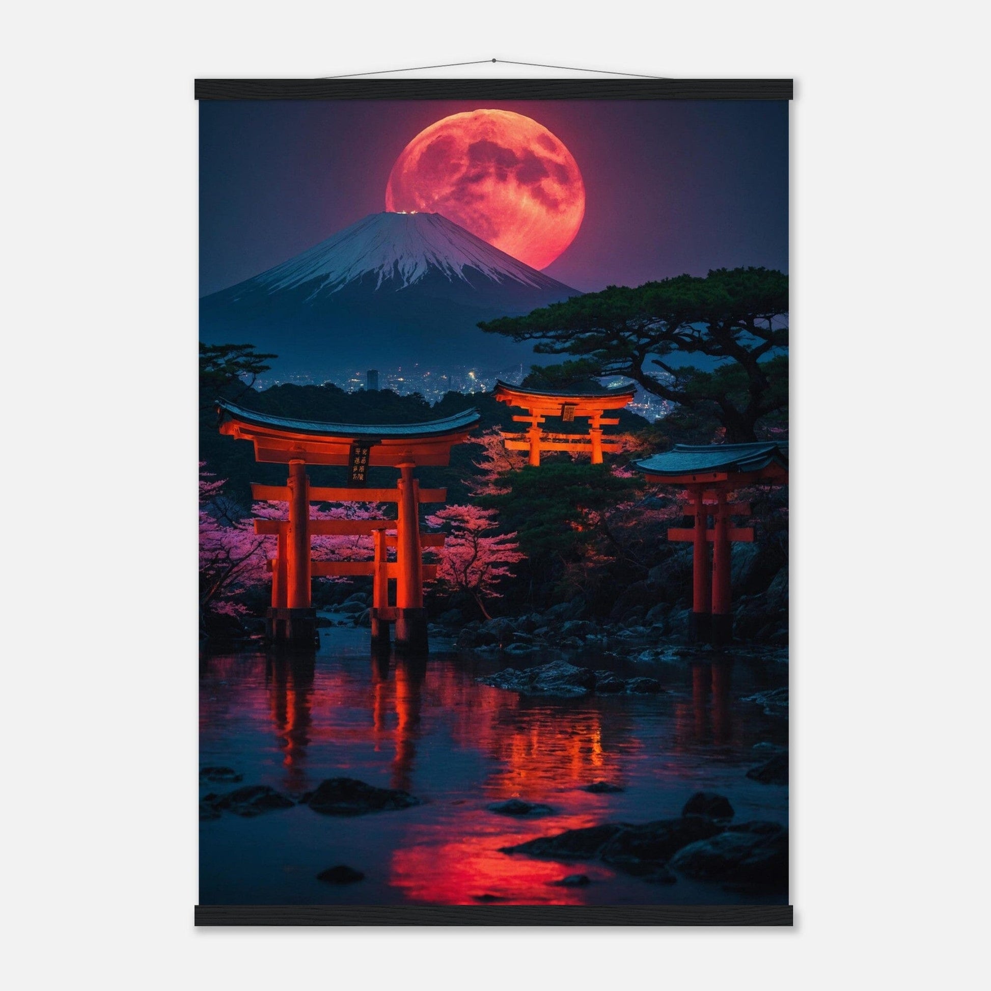 Premium Matte Paper Poster with Hanger - Minimalistische Kunstpräsentation mit Holzhänger Print Material Modern Masterpieces A1 (59.4 x 84.1 cm) Black wall hanger 