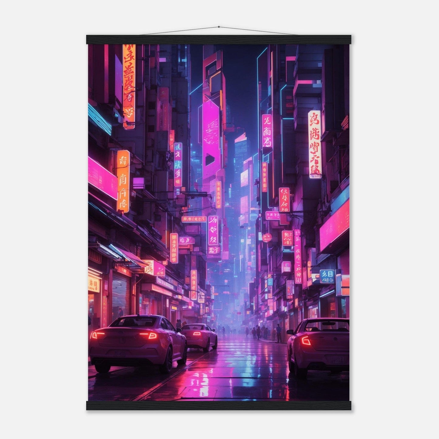 Premium Matte Paper Poster with Hanger - Minimalistische Kunstpräsentation mit Holzhänger Print Material Modern Masterpieces A1 (59.4 x 84.1 cm) Black wall hanger 