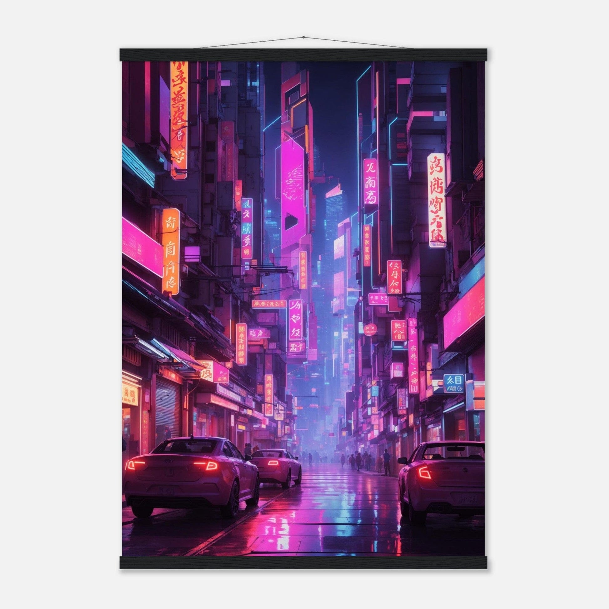Premium Matte Paper Poster with Hanger - Minimalistische Kunstpräsentation mit Holzhänger Print Material Modern Masterpieces A1 (59.4 x 84.1 cm) Black wall hanger 