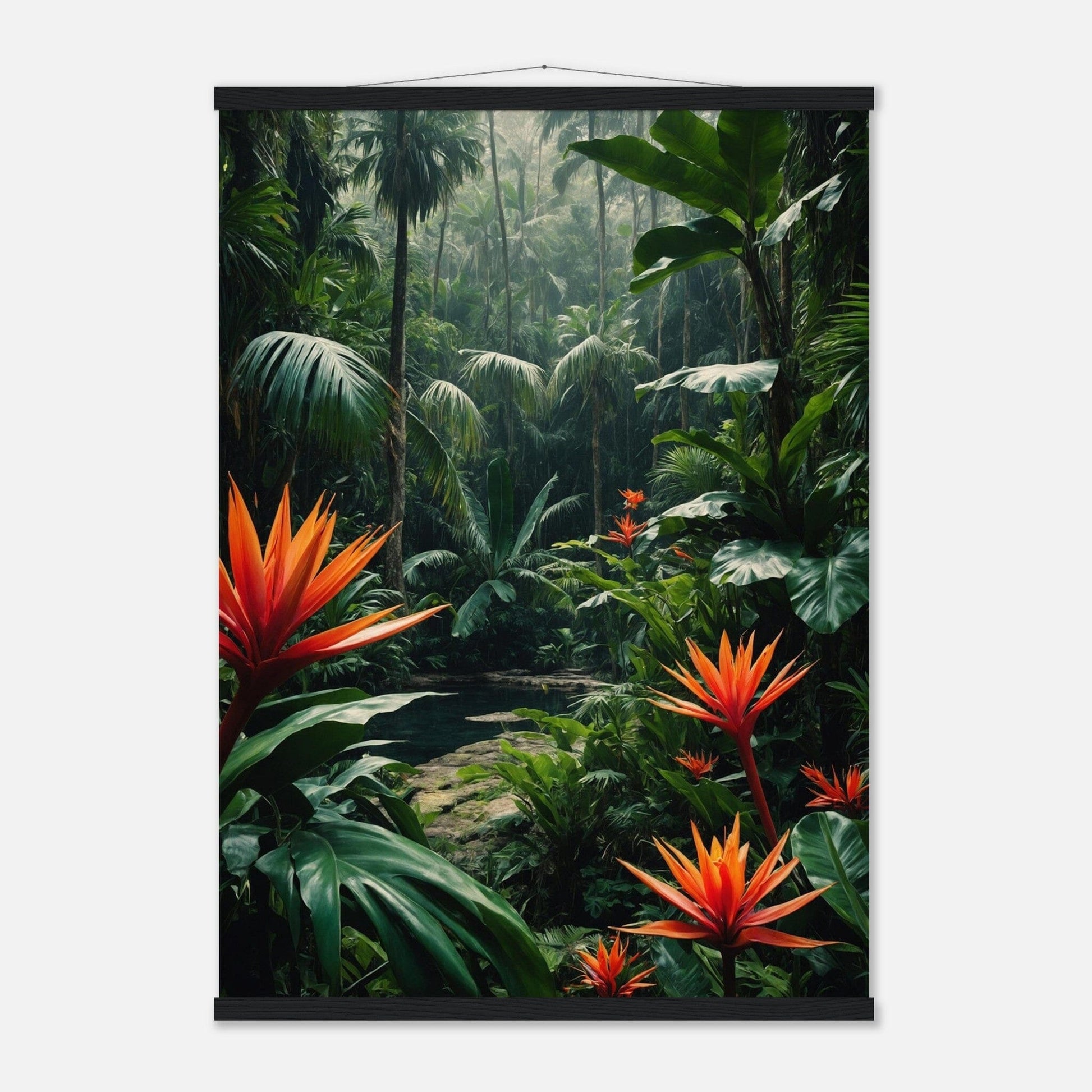 Premium Matte Paper Poster with Hanger - Minimalistische Kunstpräsentation mit Holzhänger Print Material Modern Masterpieces A1 (59.4 x 84.1 cm) Black wall hanger 
