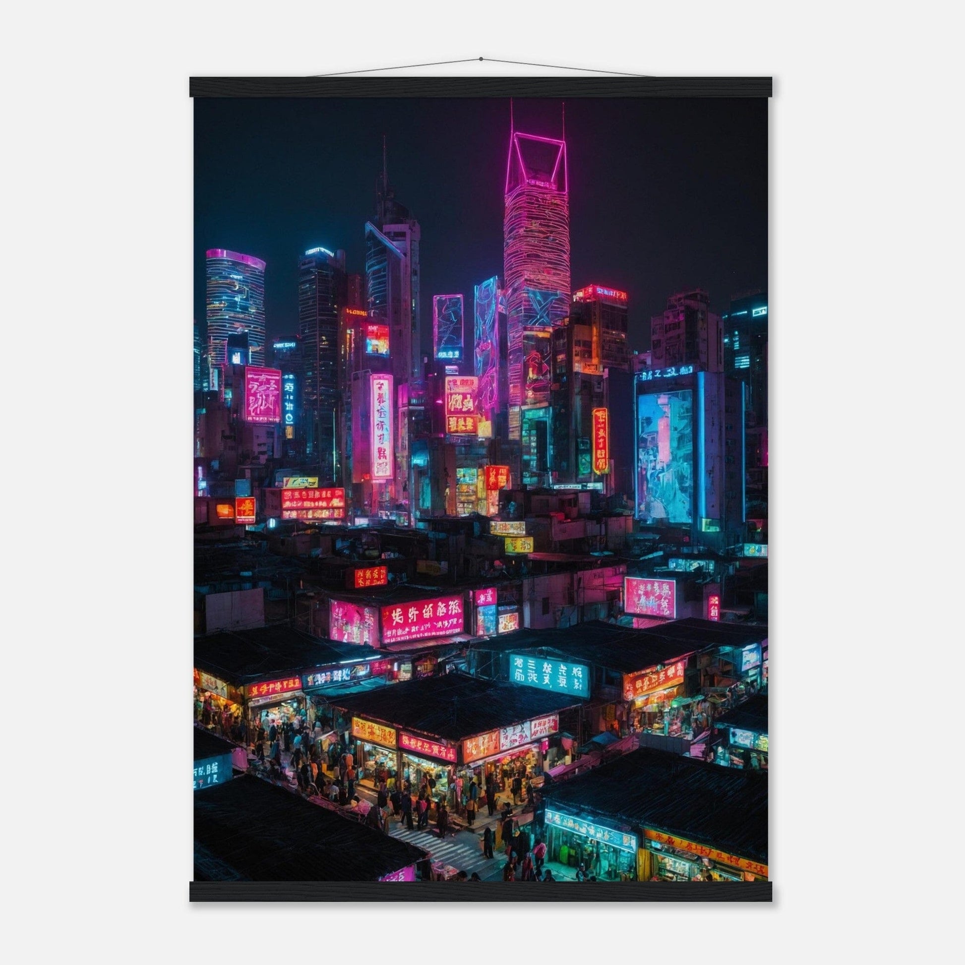Premium Matte Paper Poster with Hanger - Minimalistische Kunstpräsentation mit Holzhänger Print Material Modern Masterpieces A1 (59.4 x 84.1 cm) Black wall hanger 
