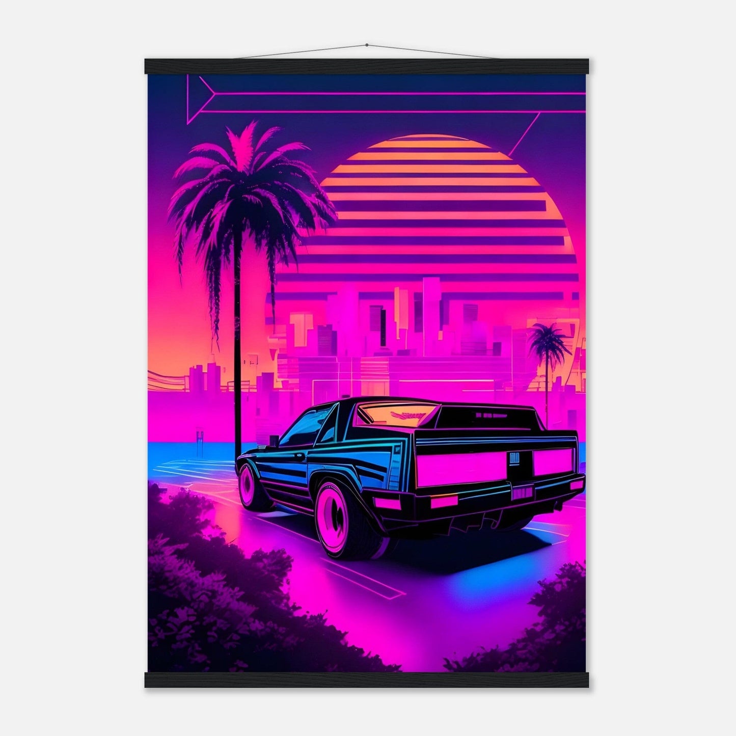 Premium Matte Paper Poster with Hanger - Minimalistische Kunstpräsentation mit Holzhänger Print Material Modern Masterpieces A1 (59.4 x 84.1 cm) Black wall hanger 