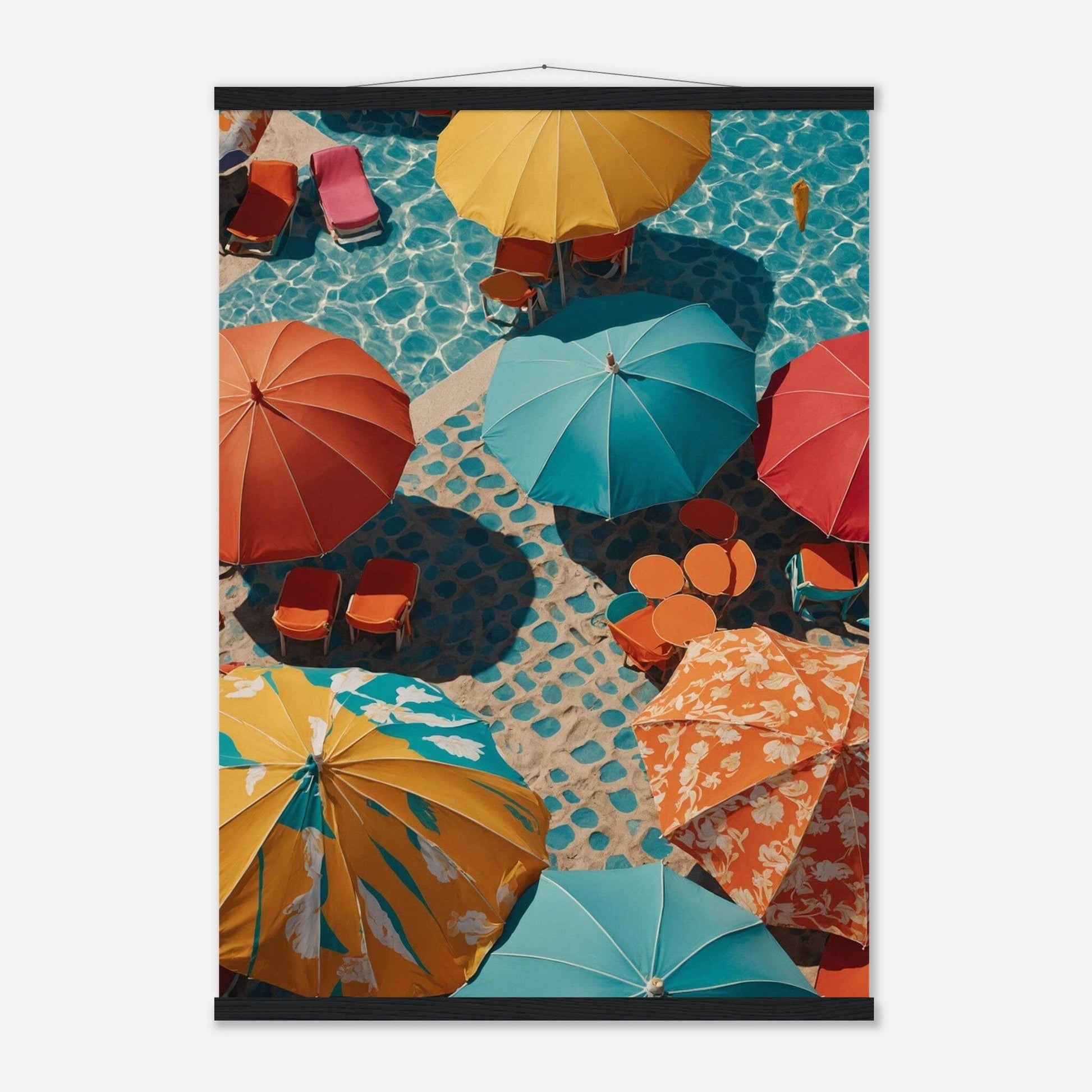 Premium Matte Paper Poster with Hanger - Minimalistische Kunstpräsentation mit Holzhänger Print Material Modern Masterpieces A1 (59.4 x 84.1 cm) Black wall hanger 