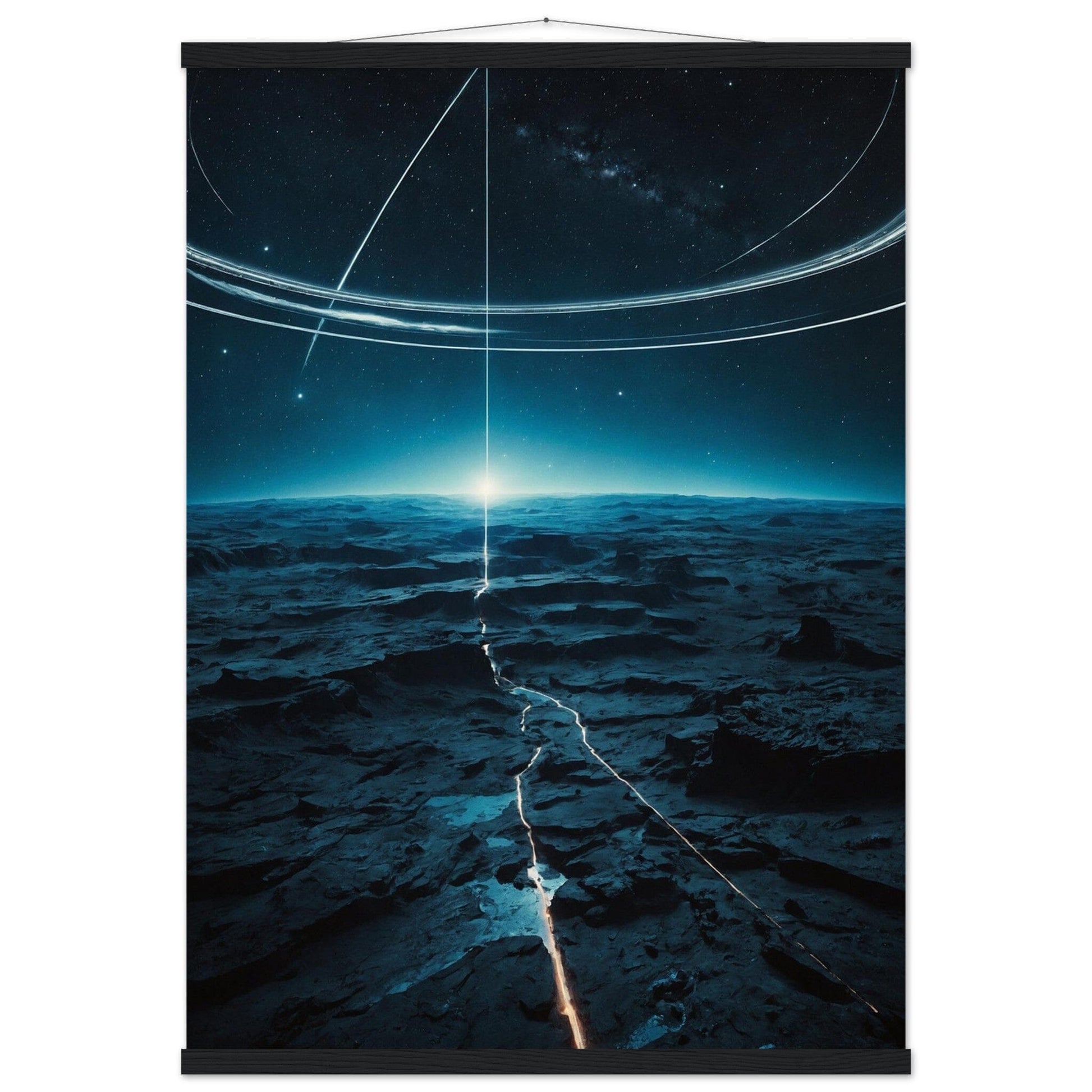 Premium Matte Paper Poster with Hanger - Minimalistische Kunstpräsentation mit Holzhänger Print Material Modern Masterpieces A1 (59.4 x 84.1 cm) Black wall hanger 
