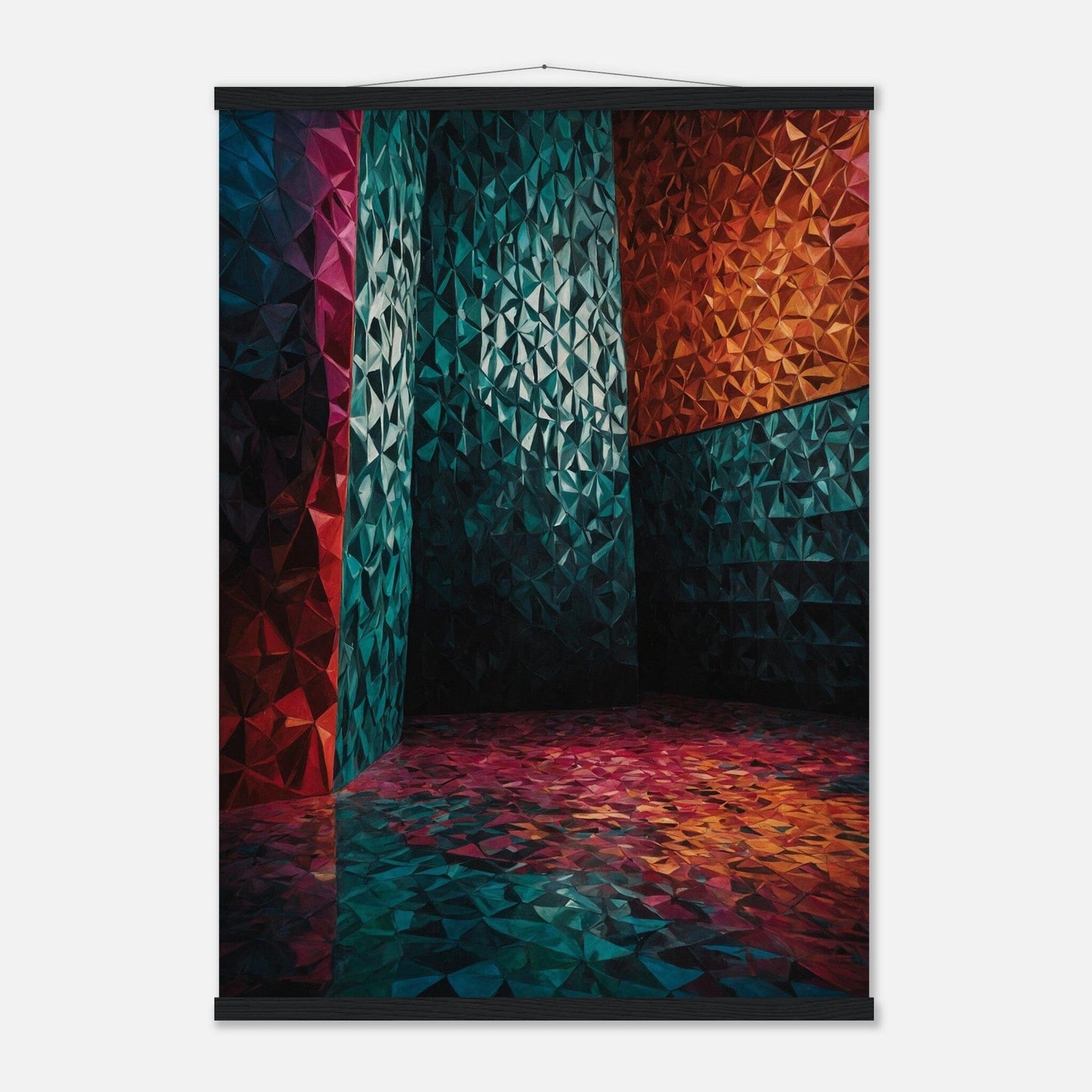 Premium Matte Paper Poster with Hanger - Minimalistische Kunstpräsentation mit Holzhänger Print Material Modern Masterpieces A1 (59.4 x 84.1 cm) Black wall hanger 