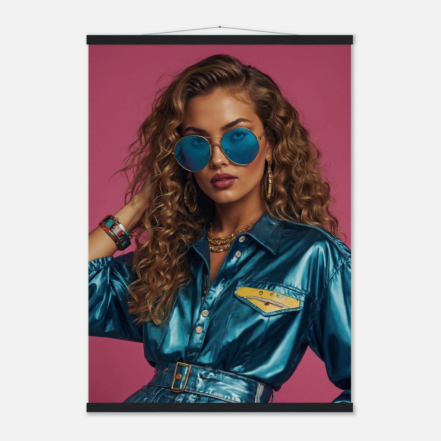 Premium Matte Paper Poster with Hanger - Minimalistische Kunstpräsentation mit Holzhänger Print Material Modern Masterpieces A1 (59.4 x 84.1 cm) Black wall hanger 