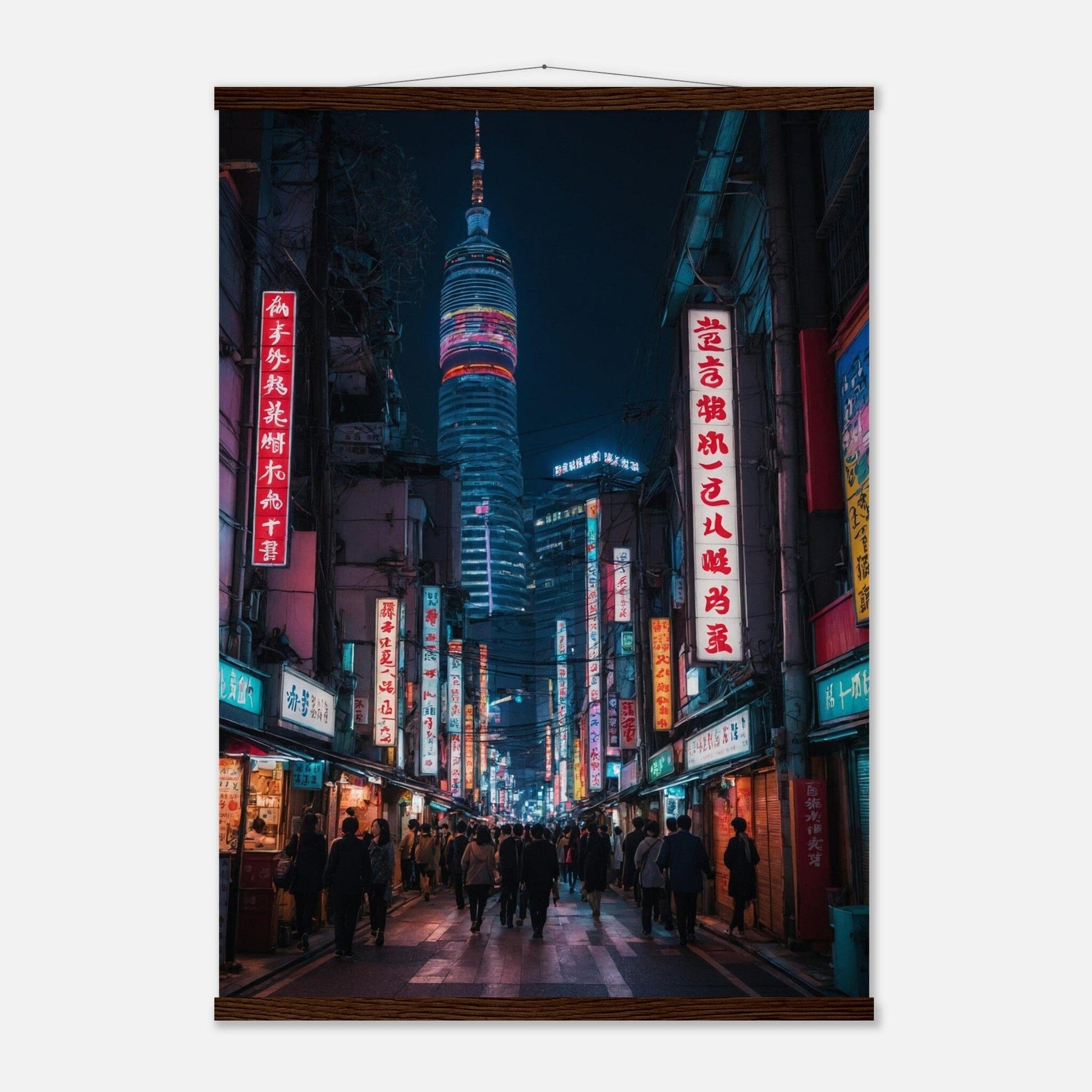 Premium Matte Paper Poster with Hanger - Minimalistische Kunstpräsentation mit Holzhänger Print Material Modern Masterpieces A1 (59.4 x 84.1 cm) Dark wood wall hanger 