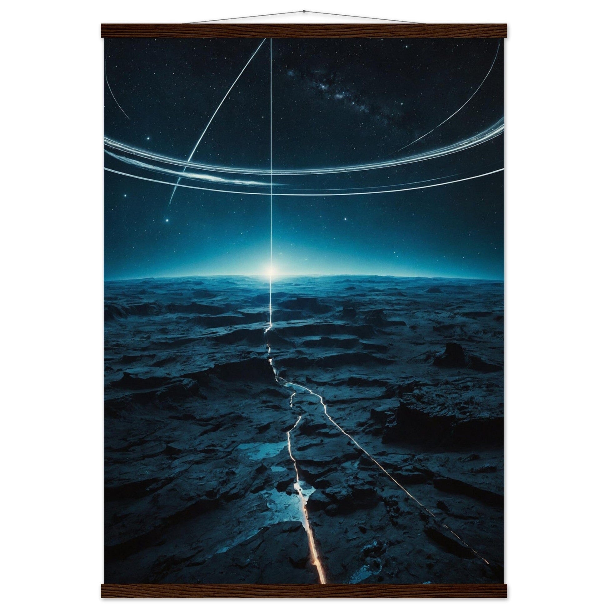 Premium Matte Paper Poster with Hanger - Minimalistische Kunstpräsentation mit Holzhänger Print Material Modern Masterpieces A1 (59.4 x 84.1 cm) Dark wood wall hanger 