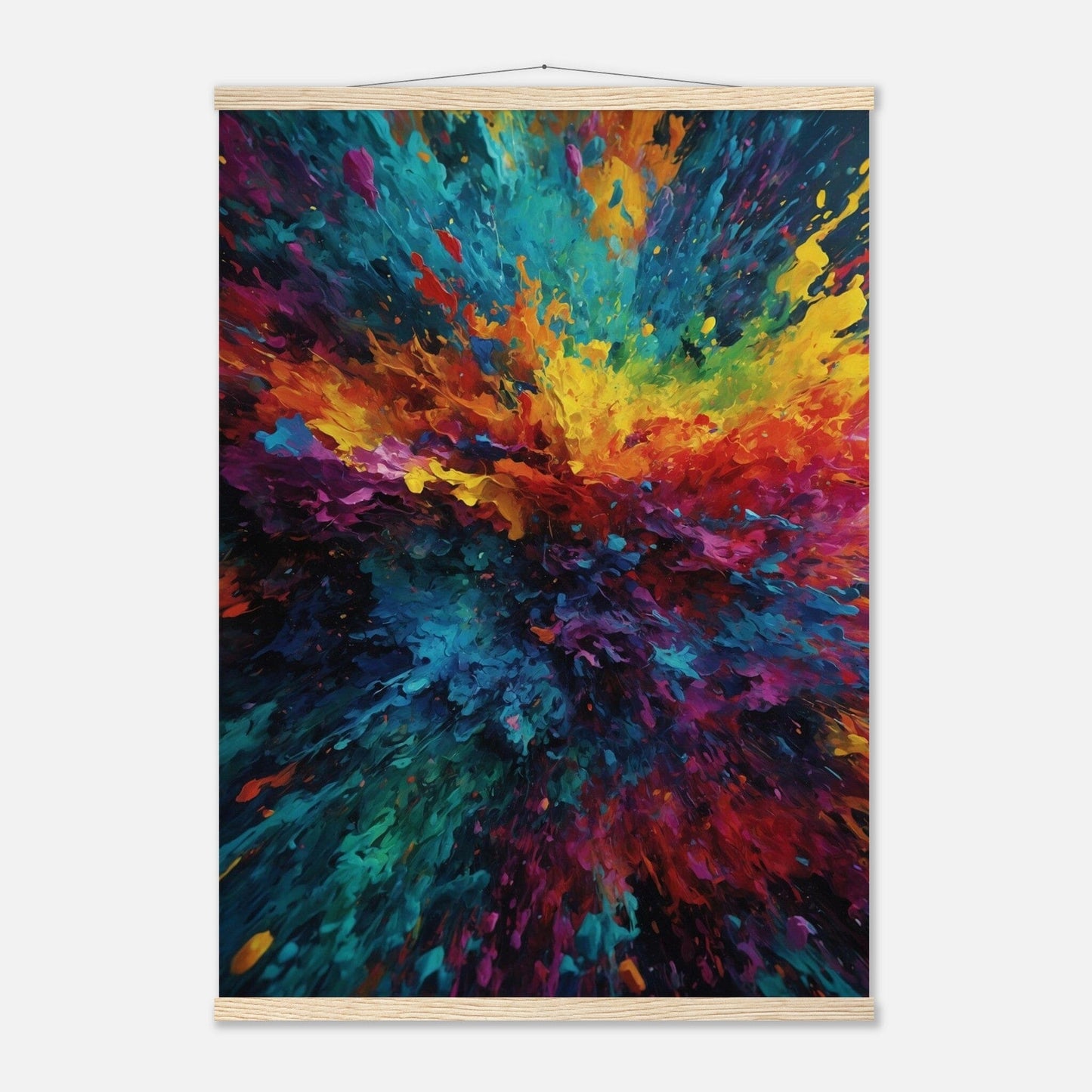 Premium Matte Paper Poster with Hanger - Minimalistische Kunstpräsentation mit Holzhänger Print Material Modern Masterpieces A1 (59.4 x 84.1 cm) Natural wood wall hanger 