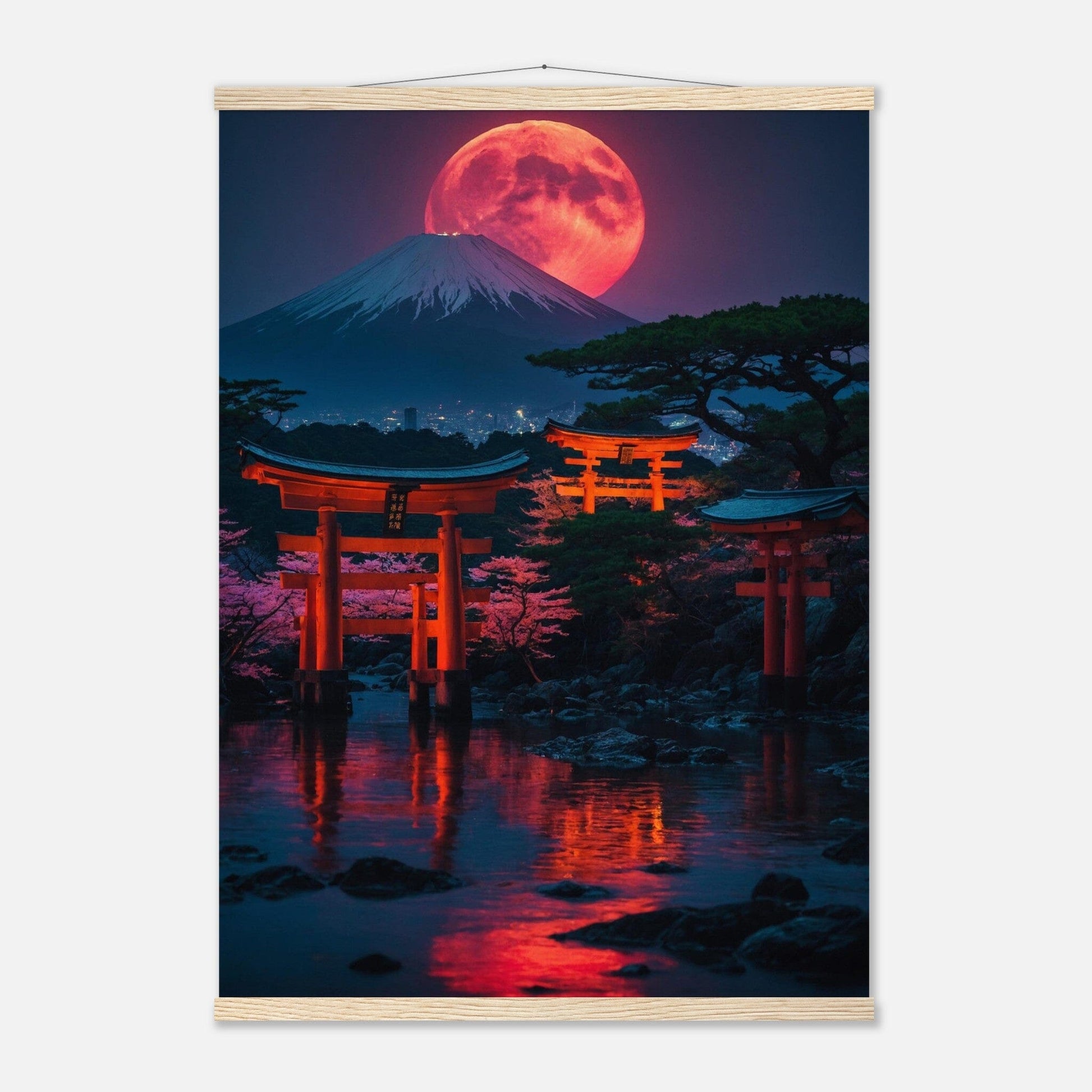 Premium Matte Paper Poster with Hanger - Minimalistische Kunstpräsentation mit Holzhänger Print Material Modern Masterpieces A1 (59.4 x 84.1 cm) Natural wood wall hanger 