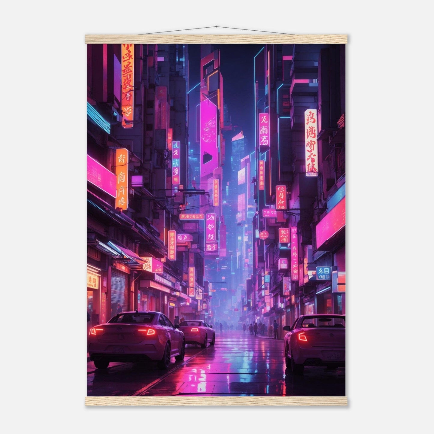 Premium Matte Paper Poster with Hanger - Minimalistische Kunstpräsentation mit Holzhänger Print Material Modern Masterpieces A1 (59.4 x 84.1 cm) Natural wood wall hanger 