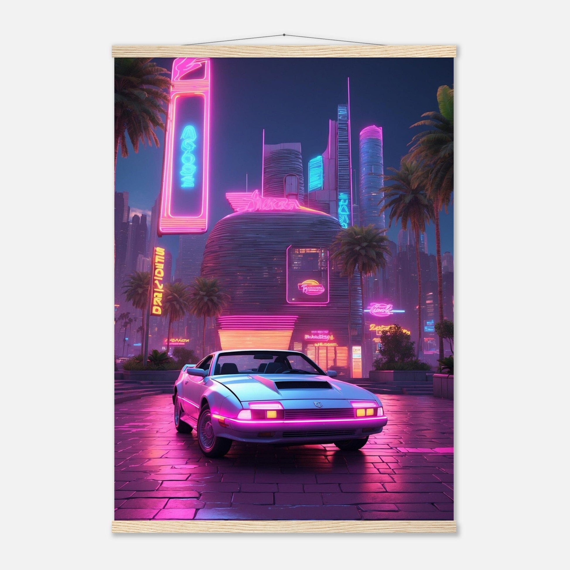 Premium Matte Paper Poster with Hanger - Minimalistische Kunstpräsentation mit Holzhänger Print Material Modern Masterpieces A1 (59.4 x 84.1 cm) Natural wood wall hanger 