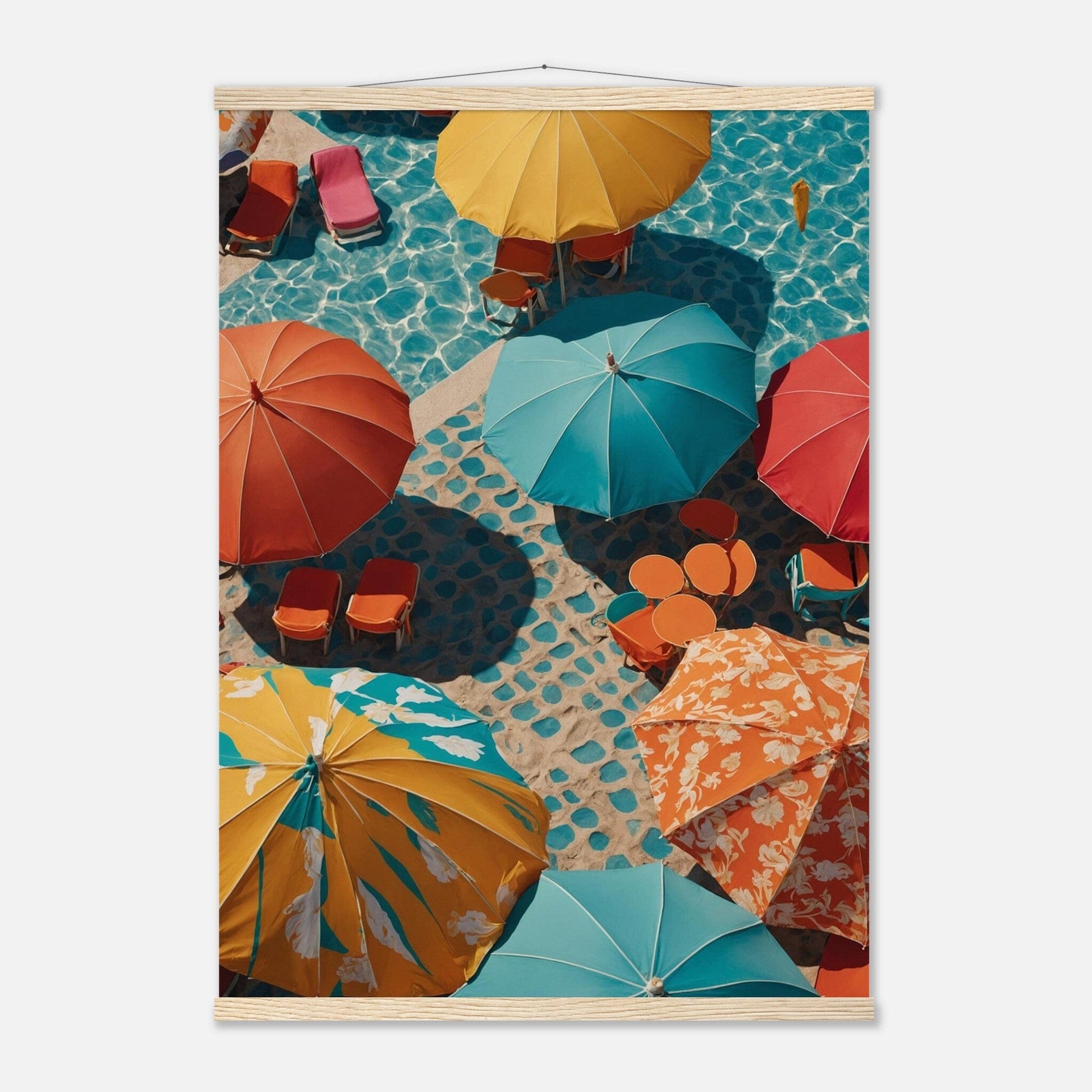Premium Matte Paper Poster with Hanger - Minimalistische Kunstpräsentation mit Holzhänger Print Material Modern Masterpieces A1 (59.4 x 84.1 cm) Natural wood wall hanger 