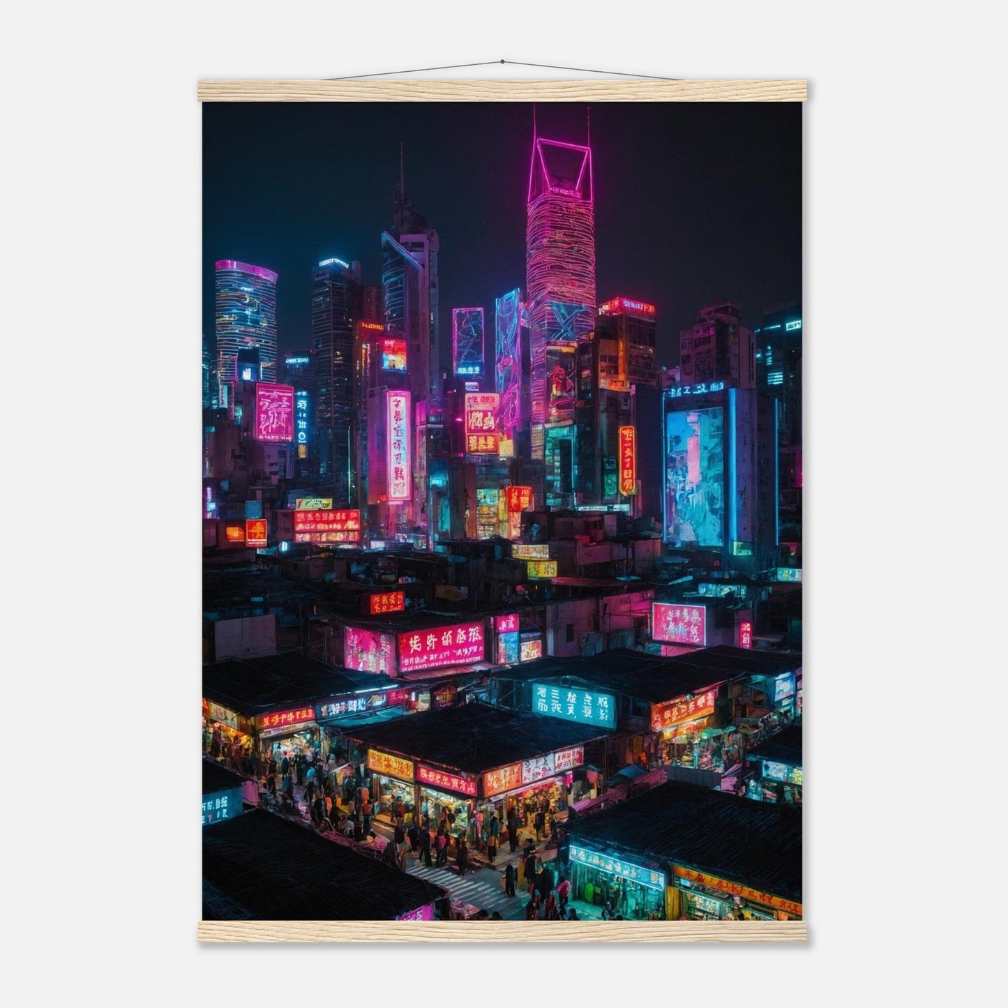Premium Matte Paper Poster with Hanger - Minimalistische Kunstpräsentation mit Holzhänger Print Material Modern Masterpieces A1 (59.4 x 84.1 cm) Natural wood wall hanger 
