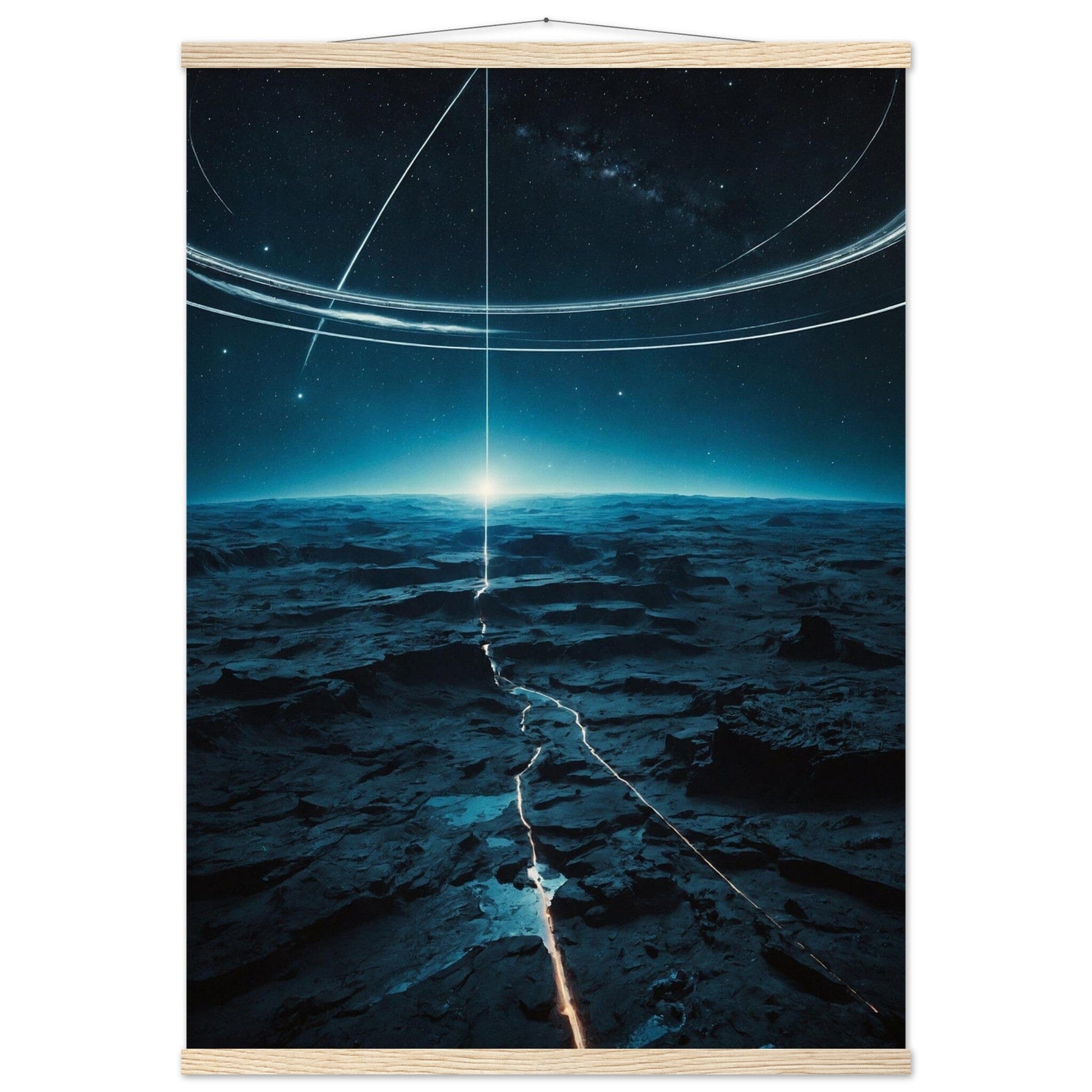 Premium Matte Paper Poster with Hanger - Minimalistische Kunstpräsentation mit Holzhänger Print Material Modern Masterpieces A1 (59.4 x 84.1 cm) Natural wood wall hanger 