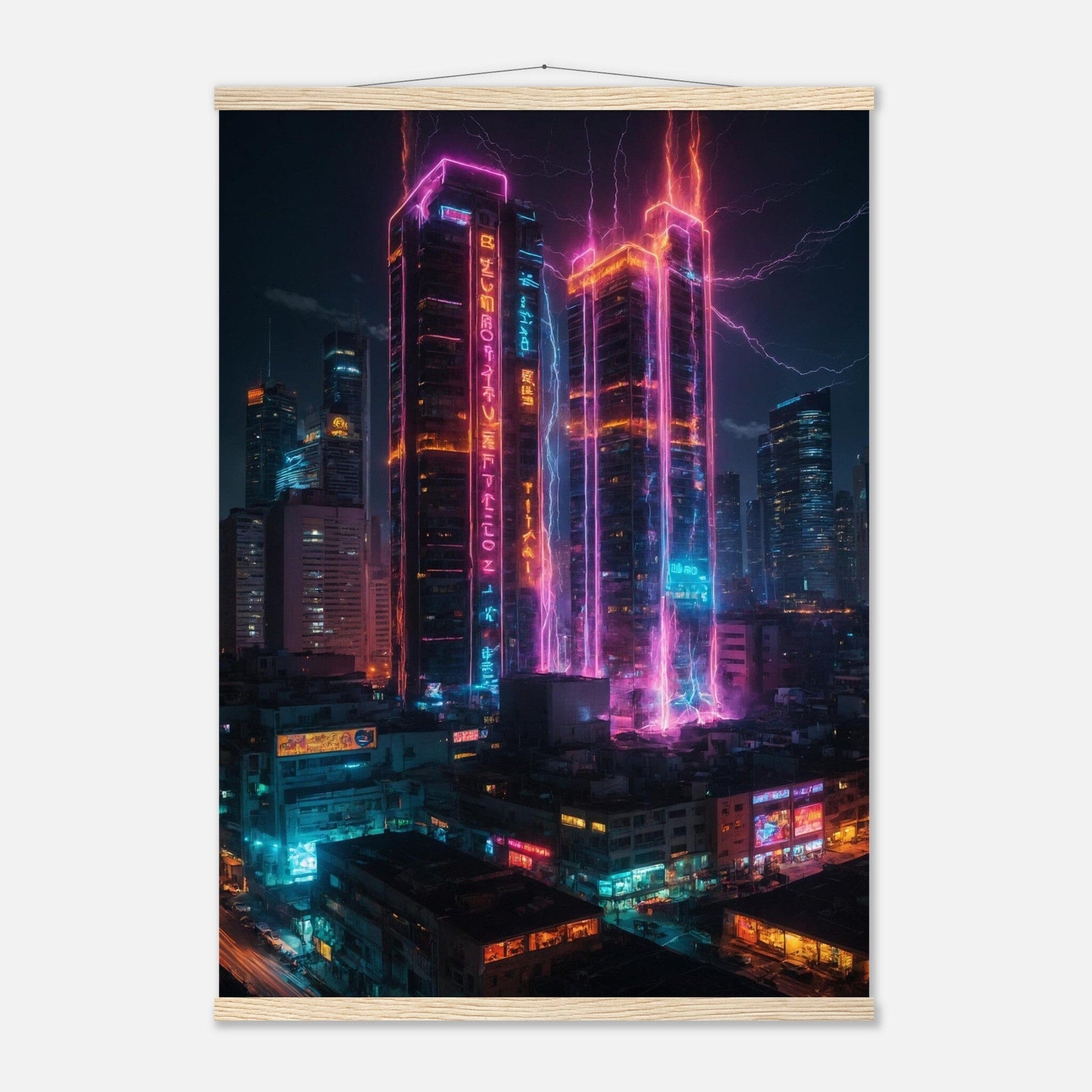 Premium Matte Paper Poster with Hanger - Minimalistische Kunstpräsentation mit Holzhänger Print Material Modern Masterpieces A1 (59.4 x 84.1 cm) Natural wood wall hanger 