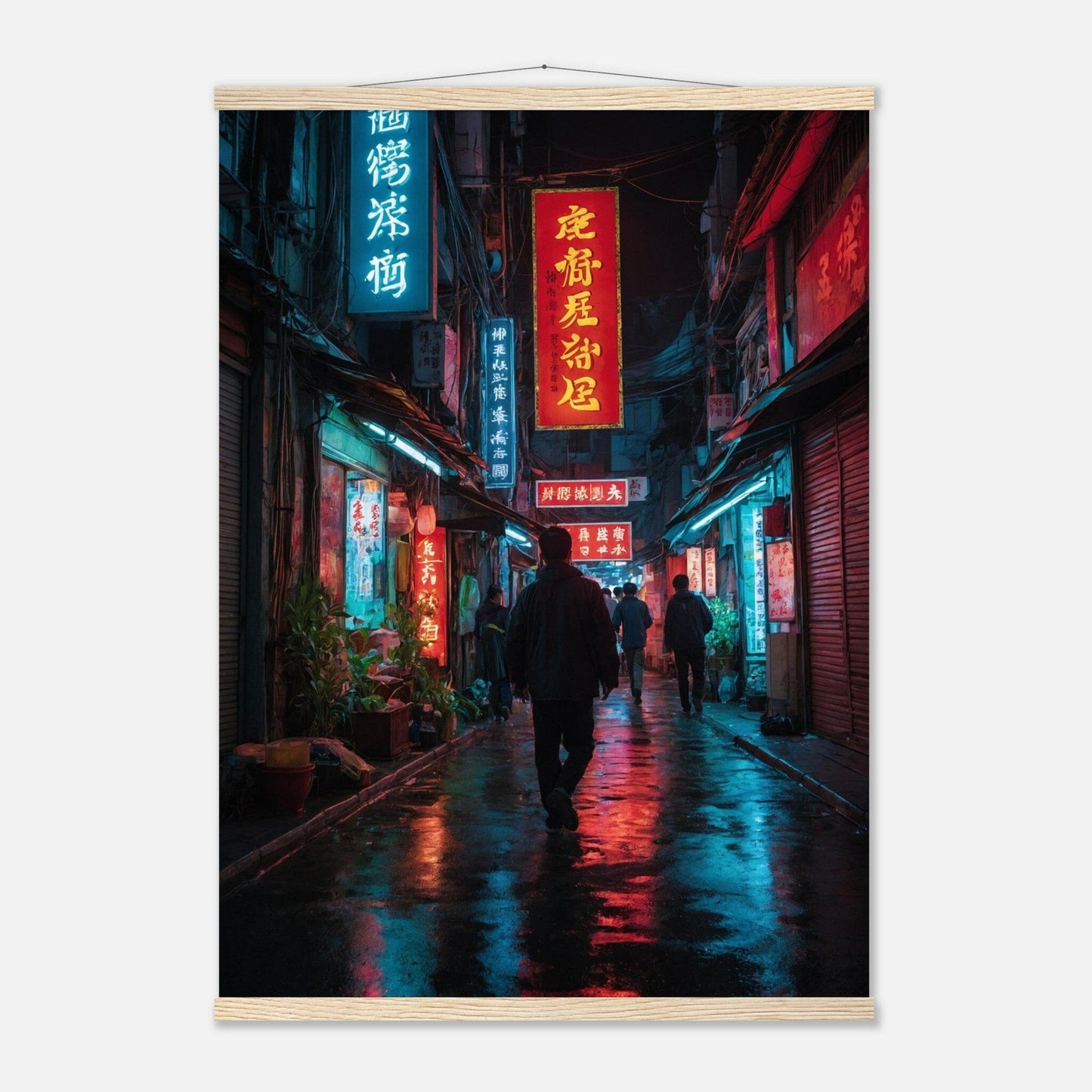 Premium Matte Paper Poster with Hanger - Minimalistische Kunstpräsentation mit Holzhänger Print Material Modern Masterpieces A1 (59.4 x 84.1 cm) Natural wood wall hanger 
