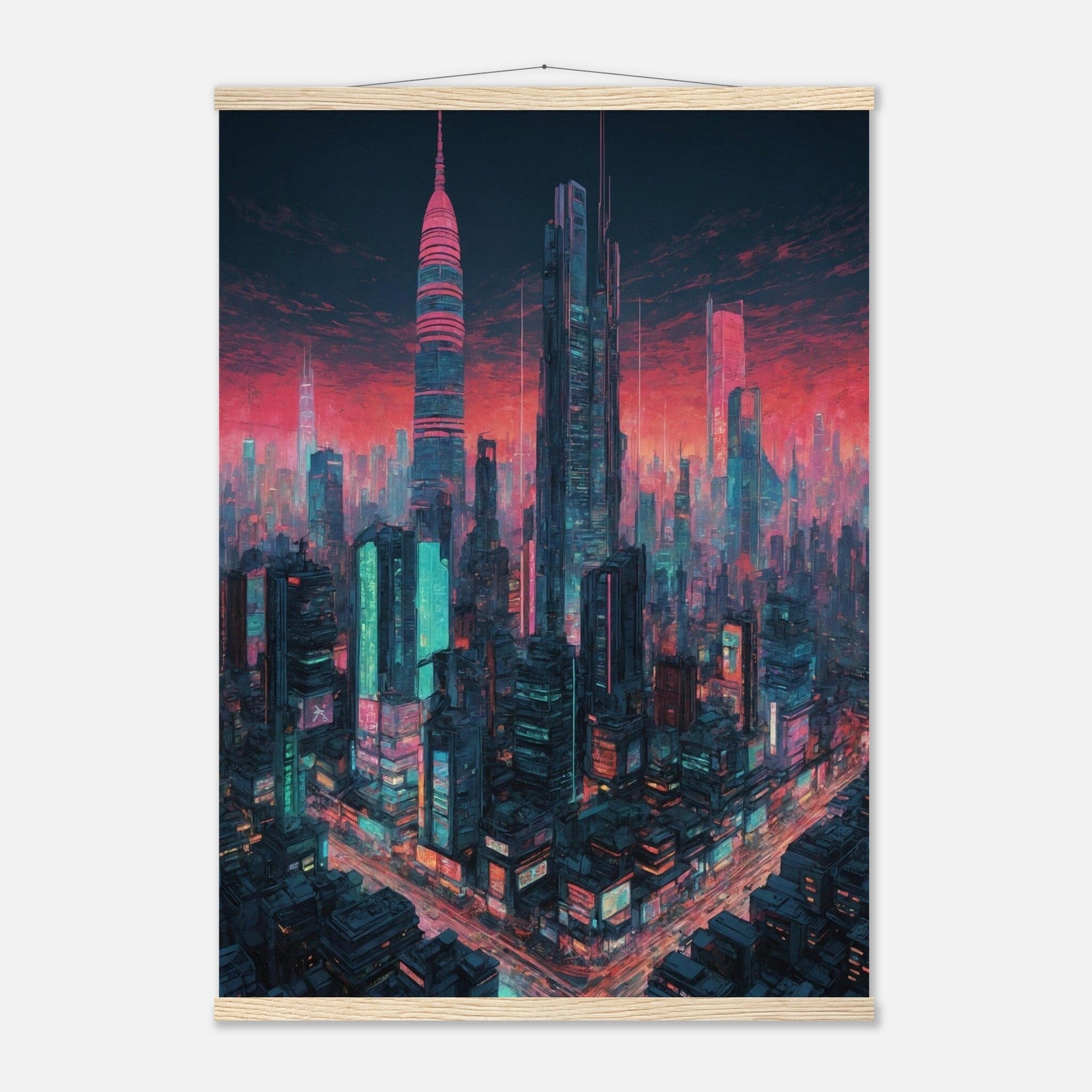 Premium Matte Paper Poster with Hanger - Minimalistische Kunstpräsentation mit Holzhänger Print Material Modern Masterpieces A1 (59.4 x 84.1 cm) Natural wood wall hanger 