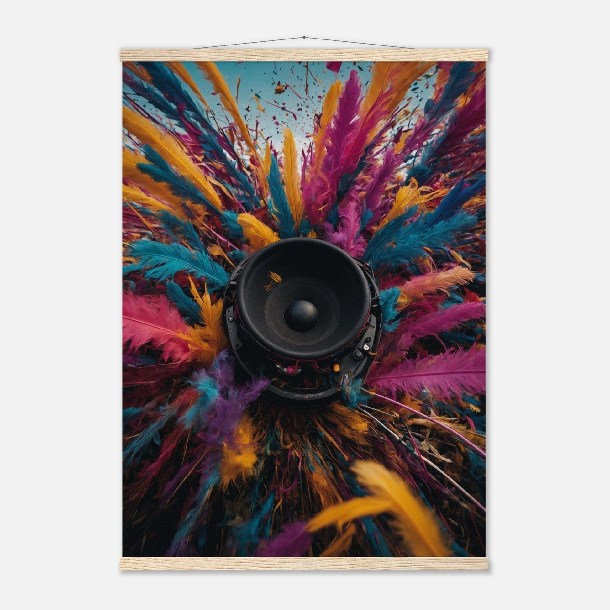 Premium Matte Paper Poster with Hanger - Minimalistische Kunstpräsentation mit Holzhänger Print Material Modern Masterpieces A1 (59.4 x 84.1 cm) Natural wood wall hanger 