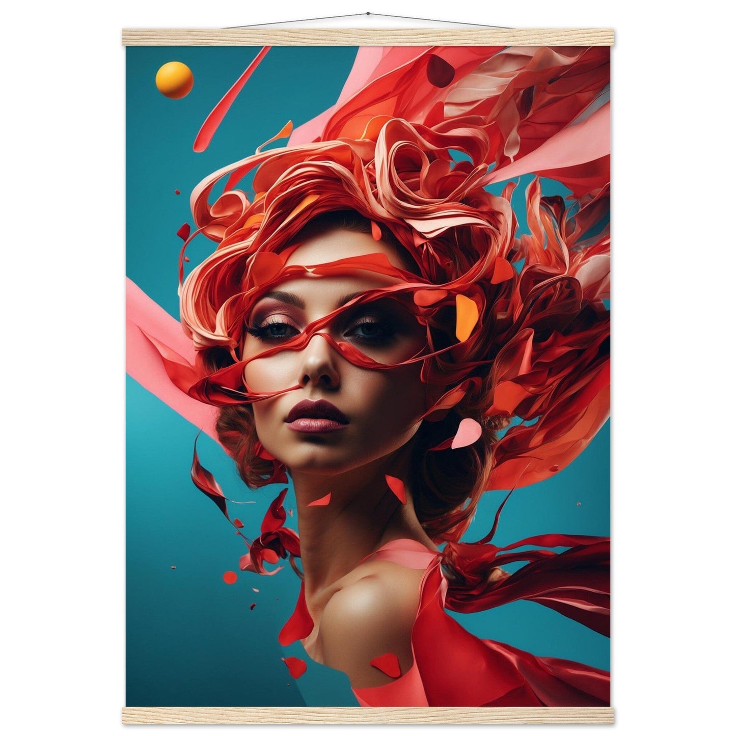Premium Matte Paper Poster with Hanger - Minimalistische Kunstpräsentation mit Holzhänger Print Material Modern Masterpieces A1 (59.4 x 84.1 cm) Natural wood wall hanger 