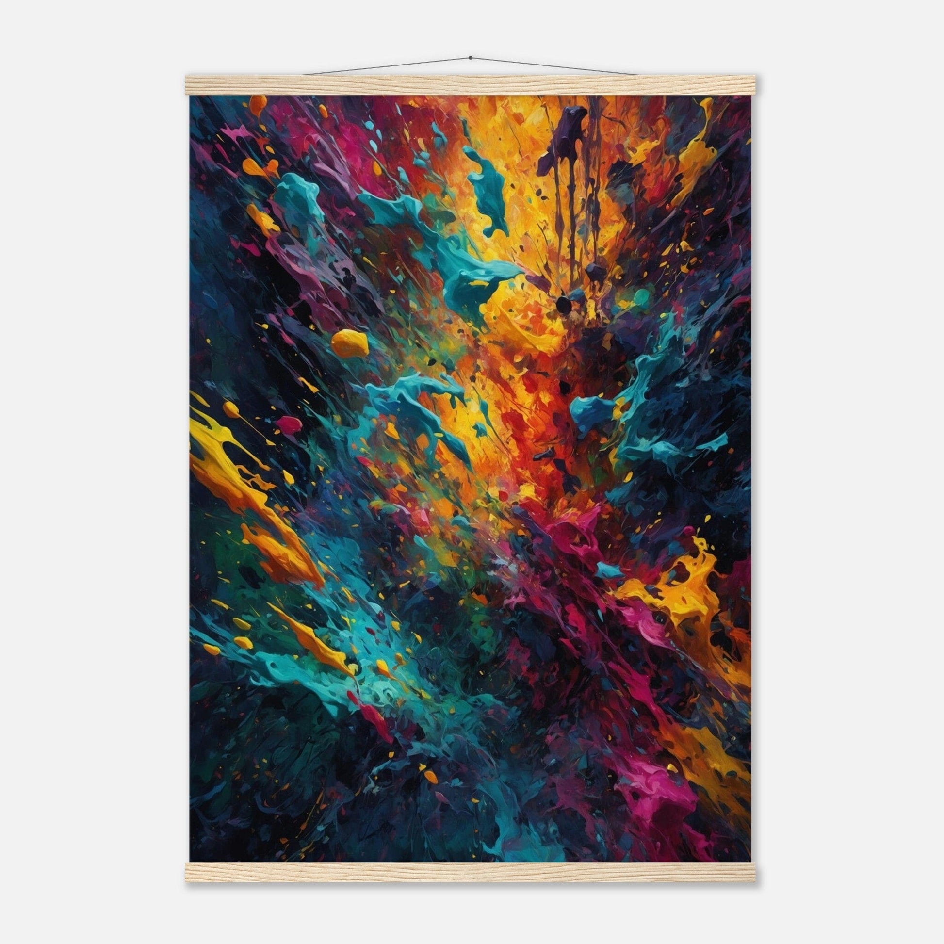 Premium Matte Paper Poster with Hanger - Minimalistische Kunstpräsentation mit Holzhänger Print Material Modern Masterpieces A1 (59.4 x 84.1 cm) Natural wood wall hanger 
