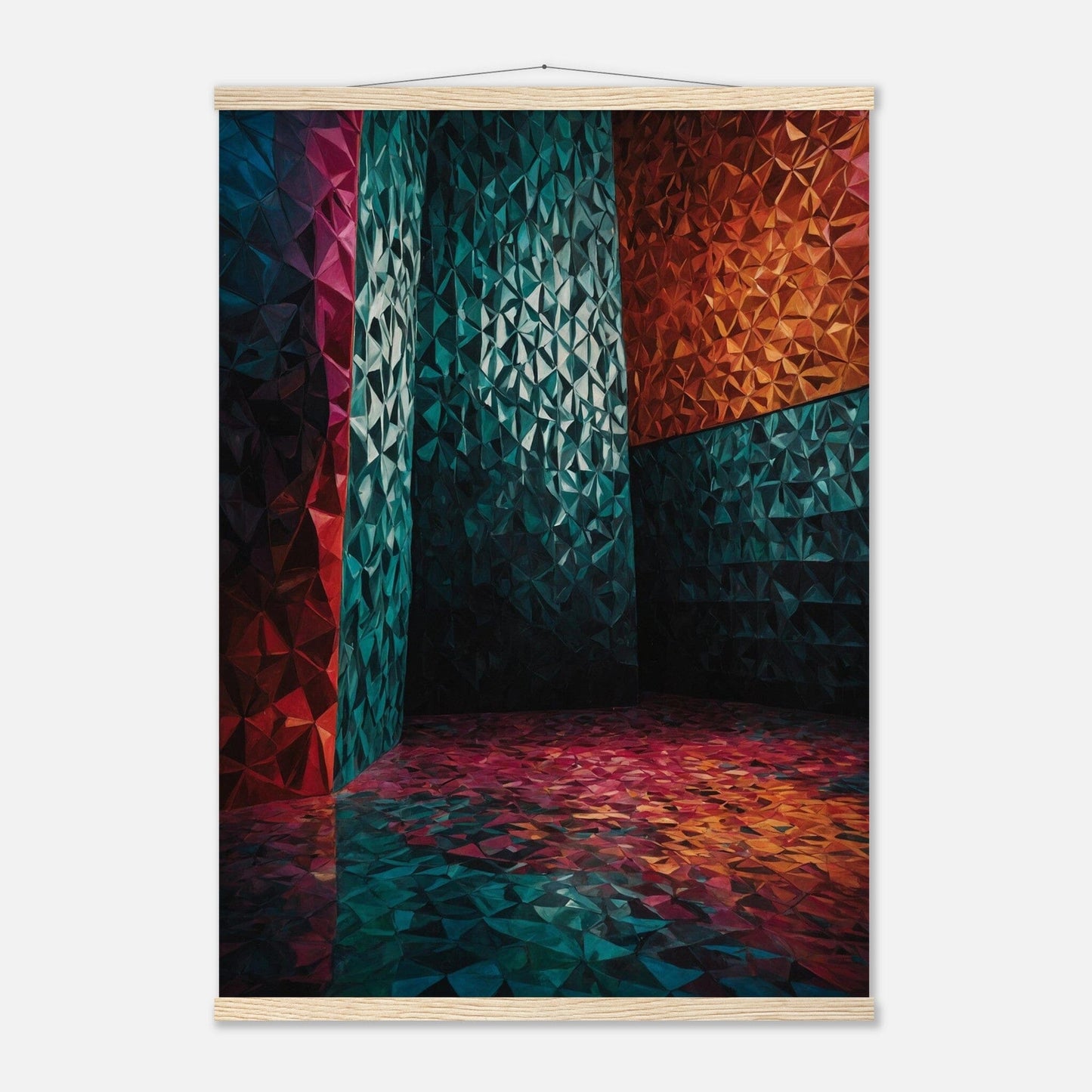 Premium Matte Paper Poster with Hanger - Minimalistische Kunstpräsentation mit Holzhänger Print Material Modern Masterpieces A1 (59.4 x 84.1 cm) Natural wood wall hanger 