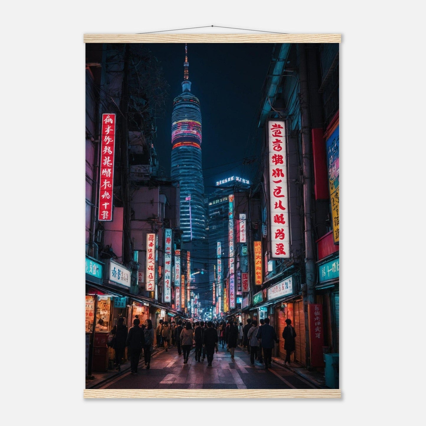 Premium Matte Paper Poster with Hanger - Minimalistische Kunstpräsentation mit Holzhänger Print Material Modern Masterpieces A1 (59.4 x 84.1 cm) Natural wood wall hanger 