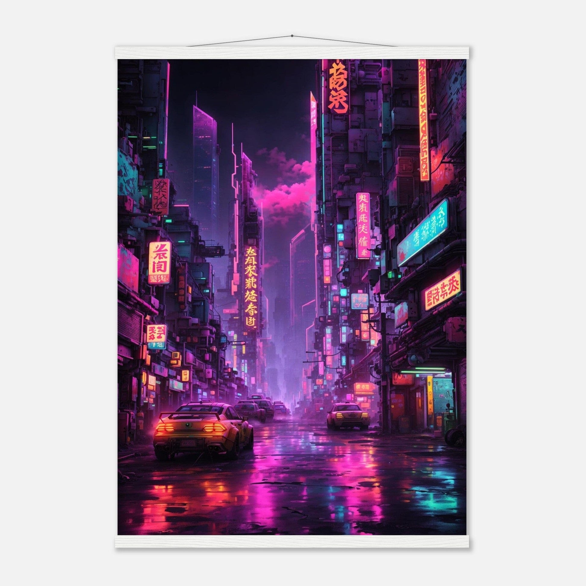 Premium Matte Paper Poster with Hanger - Minimalistische Kunstpräsentation mit Holzhänger Print Material Modern Masterpieces A1 (59.4 x 84.1 cm) White wall hanger 