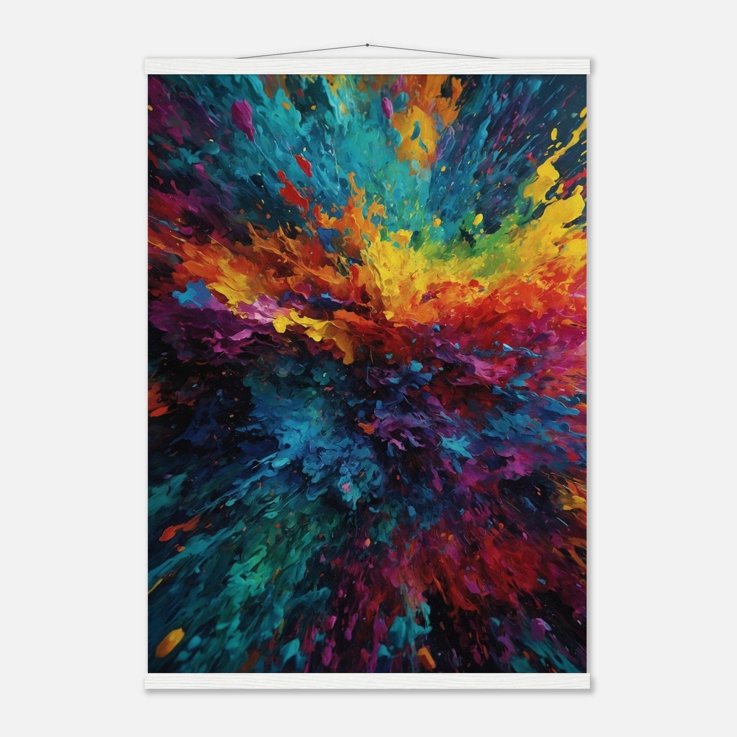 Premium Matte Paper Poster with Hanger - Minimalistische Kunstpräsentation mit Holzhänger Print Material Modern Masterpieces A1 (59.4 x 84.1 cm) White wall hanger 