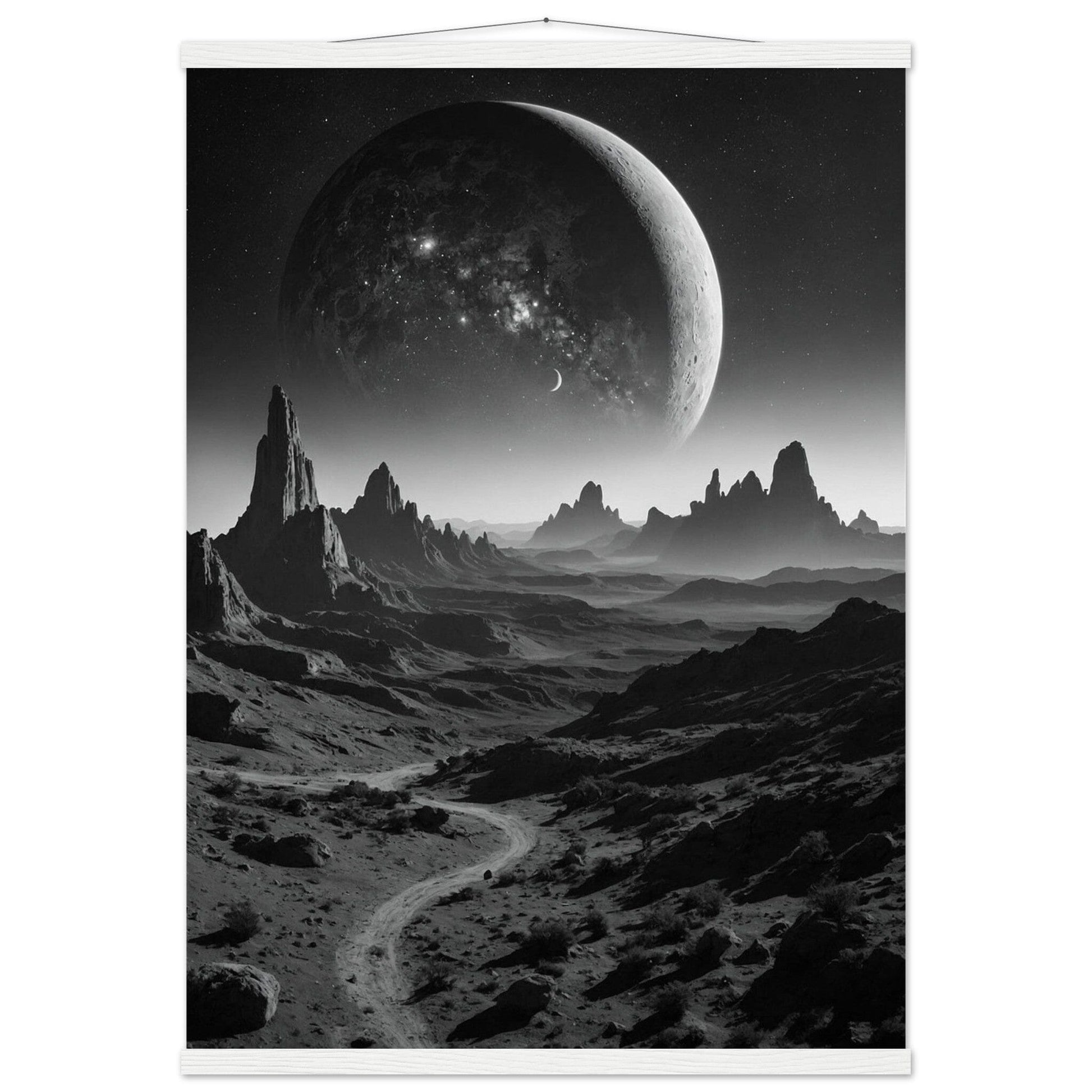 Premium Matte Paper Poster with Hanger - Minimalistische Kunstpräsentation mit Holzhänger Print Material Modern Masterpieces A1 (59.4 x 84.1 cm) White wall hanger 