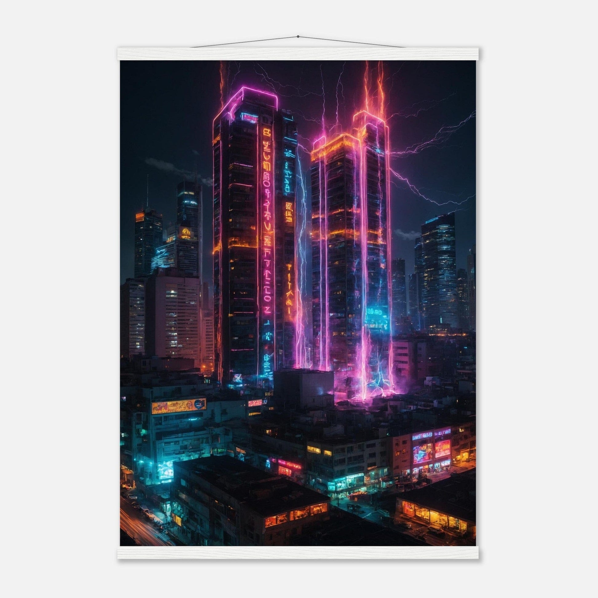 Premium Matte Paper Poster with Hanger - Minimalistische Kunstpräsentation mit Holzhänger Print Material Modern Masterpieces A1 (59.4 x 84.1 cm) White wall hanger 