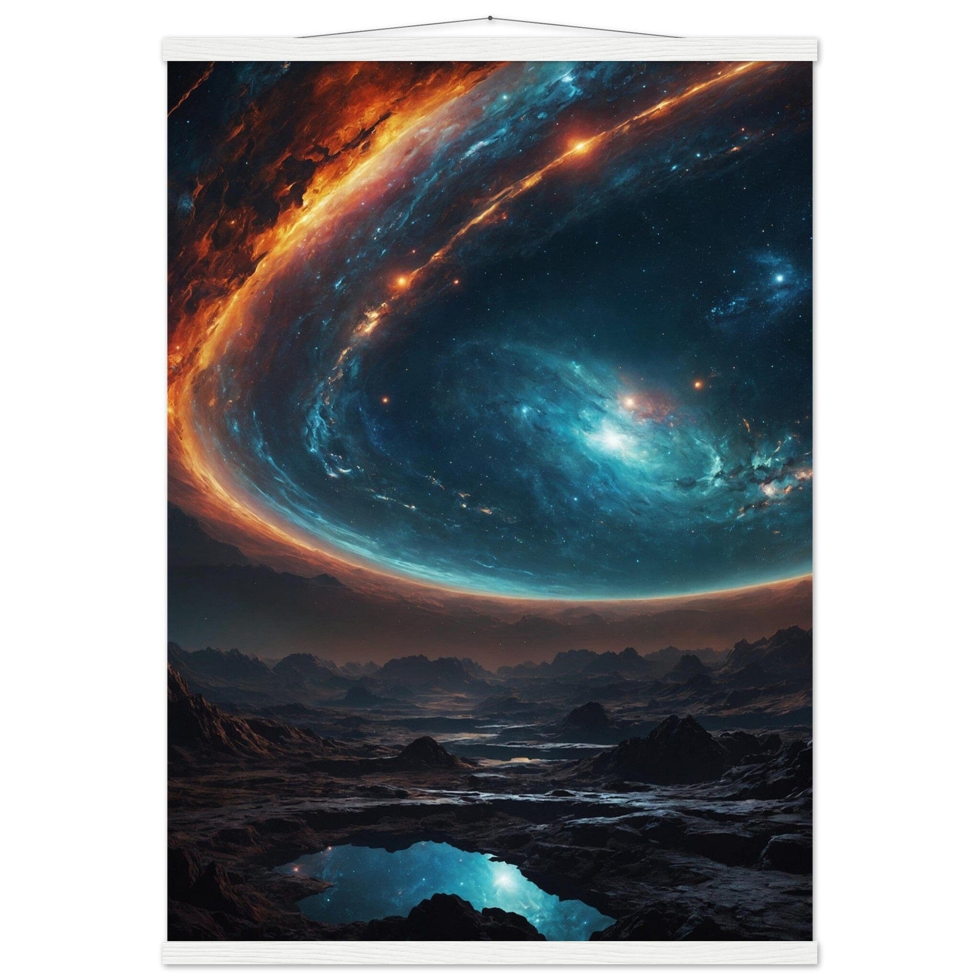 Premium Matte Paper Poster with Hanger - Minimalistische Kunstpräsentation mit Holzhänger Print Material Modern Masterpieces A1 (59.4 x 84.1 cm) White wall hanger 