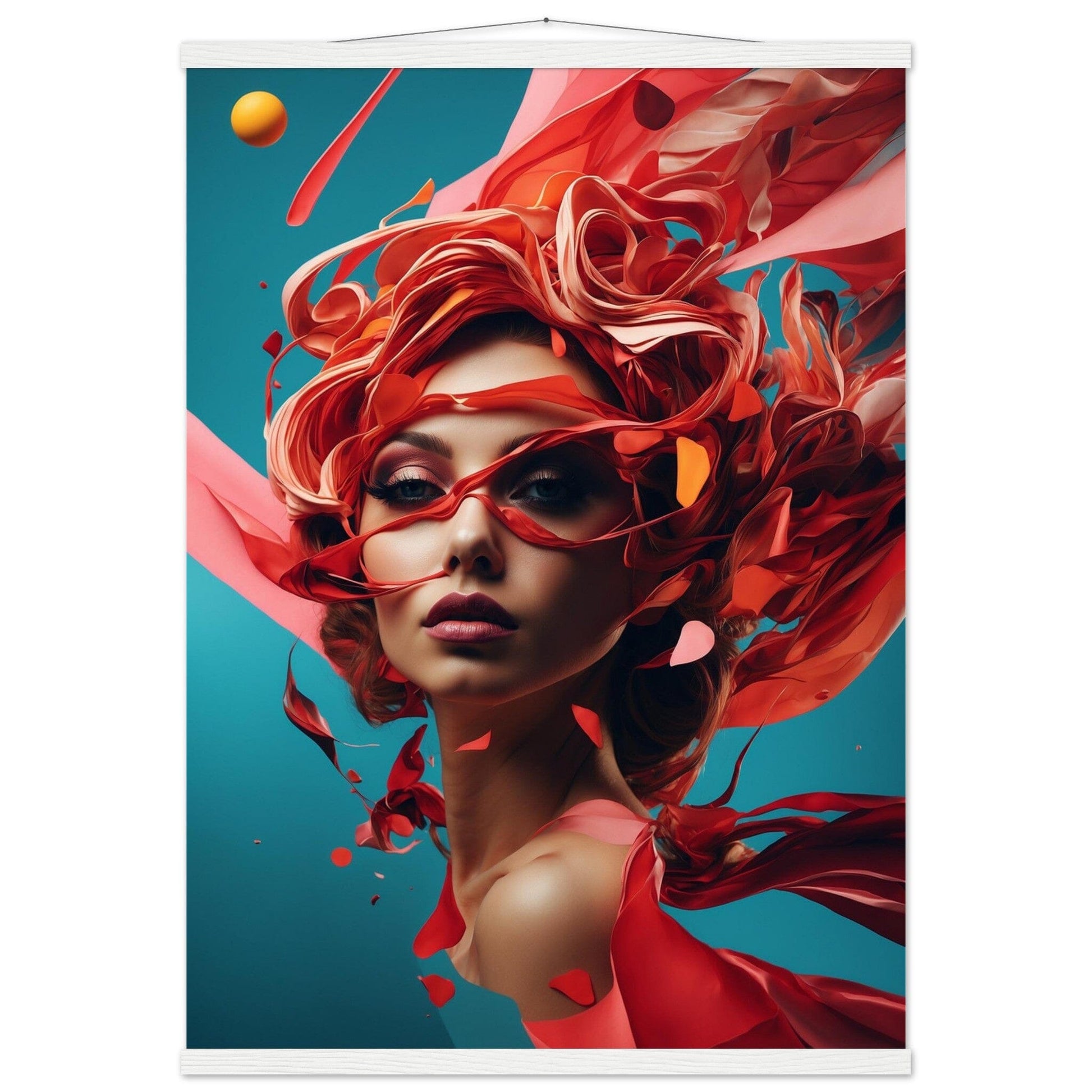 Premium Matte Paper Poster with Hanger - Minimalistische Kunstpräsentation mit Holzhänger Print Material Modern Masterpieces A1 (59.4 x 84.1 cm) White wall hanger 
