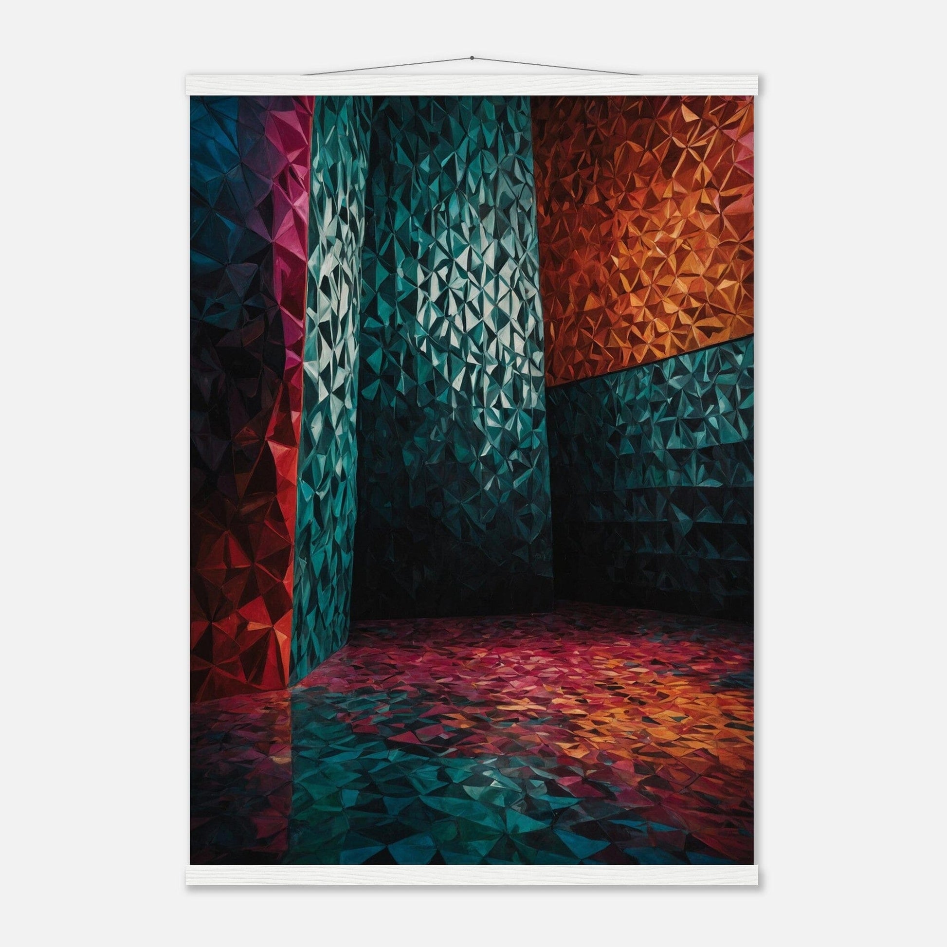 Premium Matte Paper Poster with Hanger - Minimalistische Kunstpräsentation mit Holzhänger Print Material Modern Masterpieces A1 (59.4 x 84.1 cm) White wall hanger 
