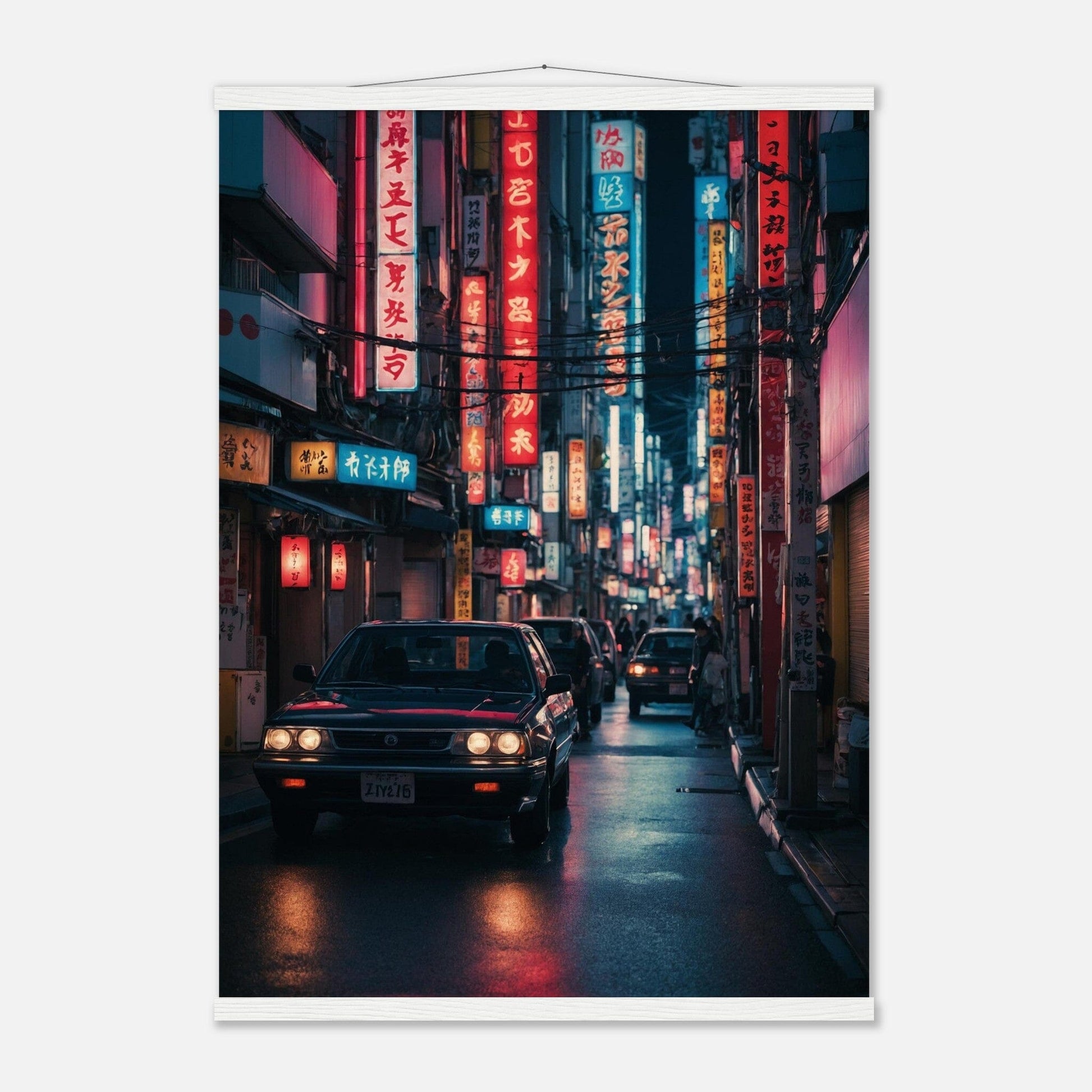Premium Matte Paper Poster with Hanger - Minimalistische Kunstpräsentation mit Holzhänger Print Material Modern Masterpieces A1 (59.4 x 84.1 cm) White wall hanger 