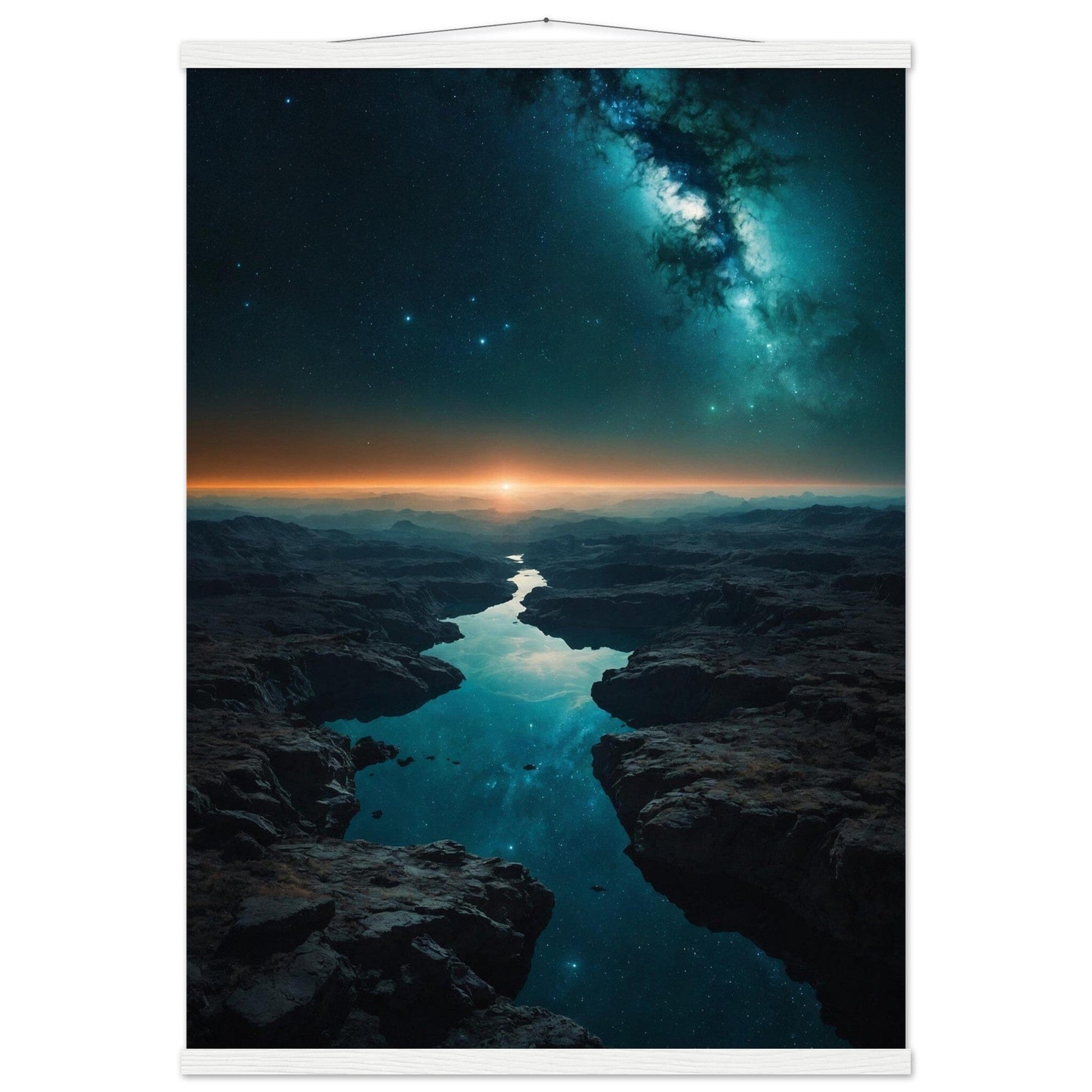Premium Matte Paper Poster with Hanger - Minimalistische Kunstpräsentation mit Holzhänger Print Material Modern Masterpieces A1 (59.4 x 84.1 cm) White wall hanger 